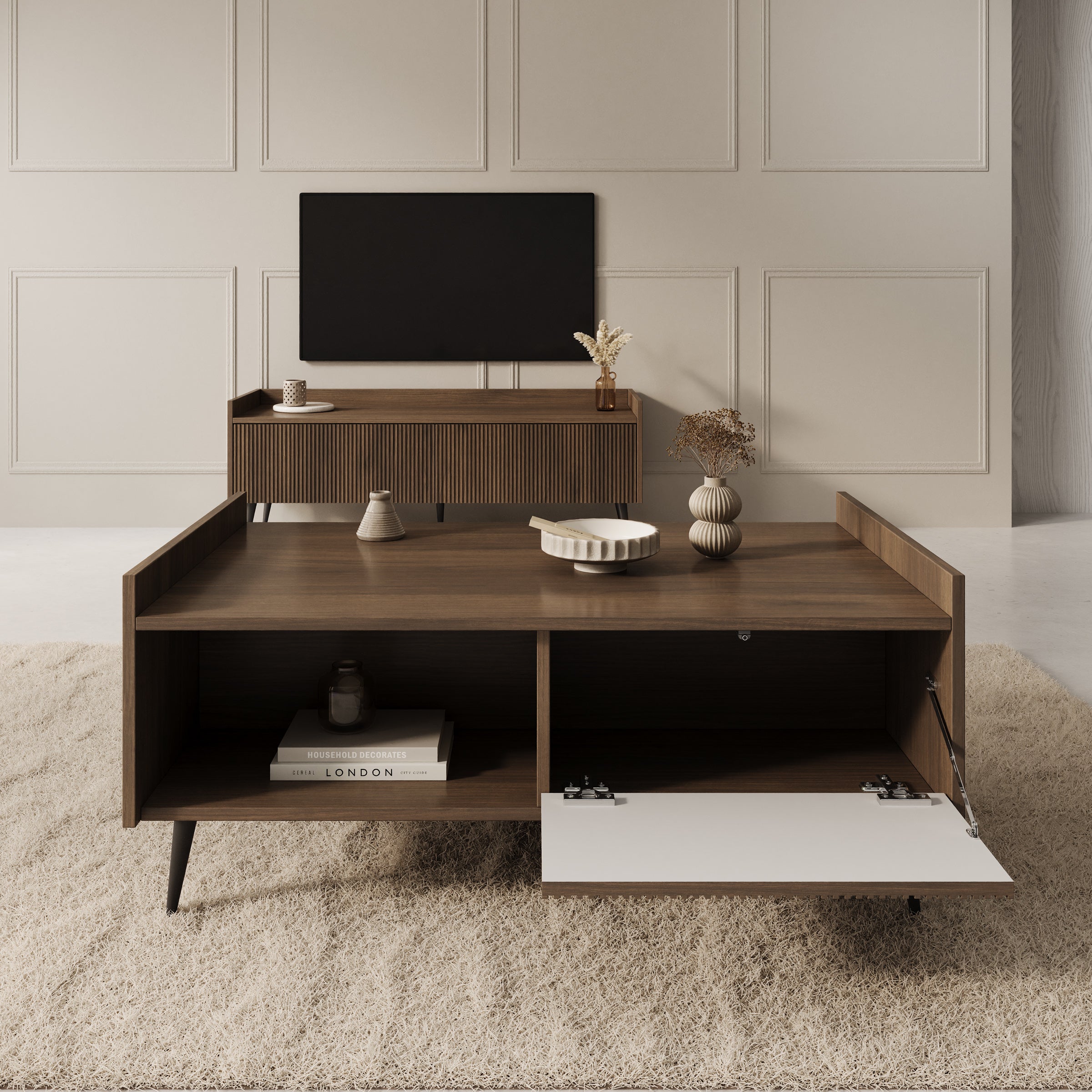 Asty - Complete Woonkamer - Donker Eikenpatroon - Klein