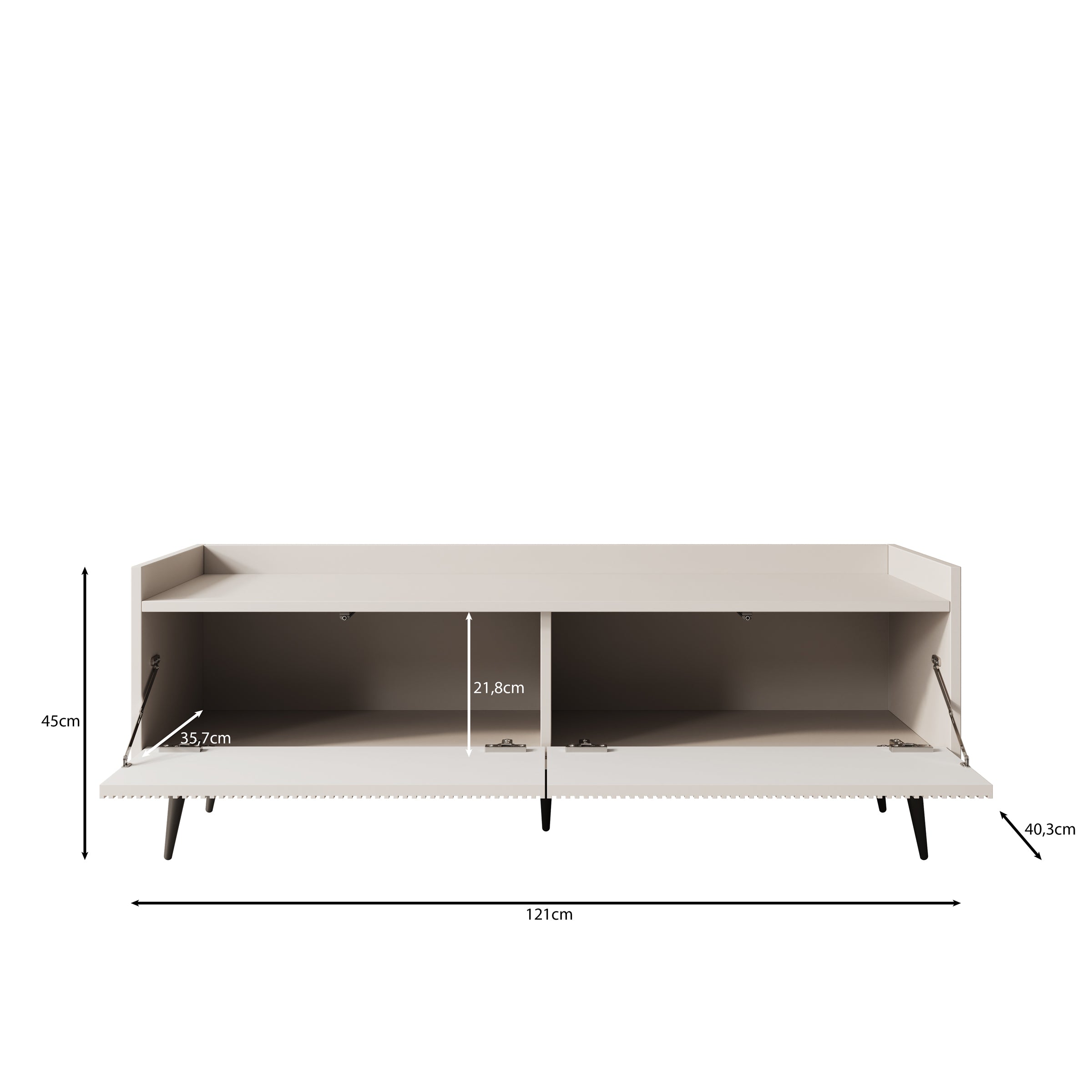 Asty - TV-Meubel - Beige - 121x40x45 cm