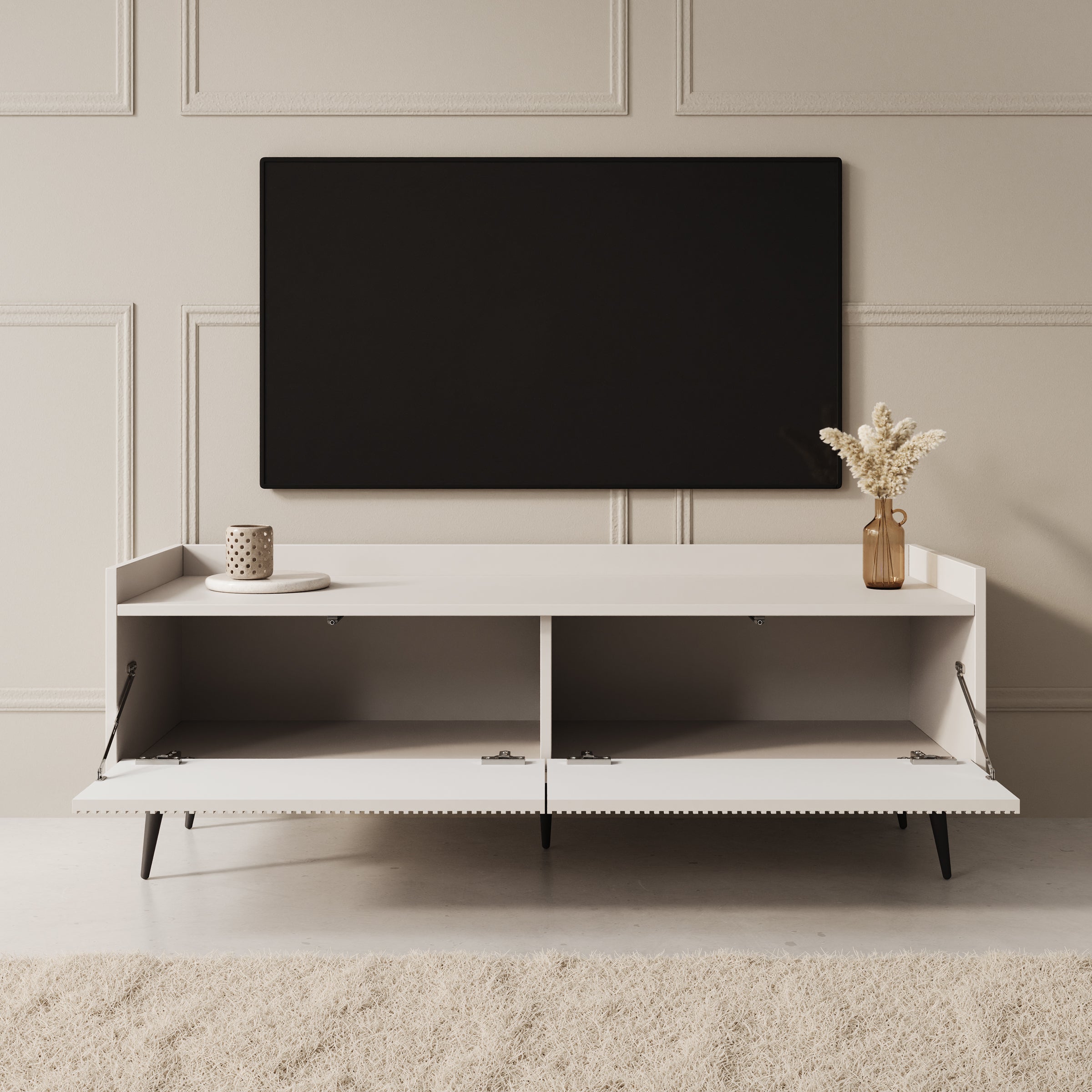 Asty - TV-Meubel - Beige - 121x40x45 cm