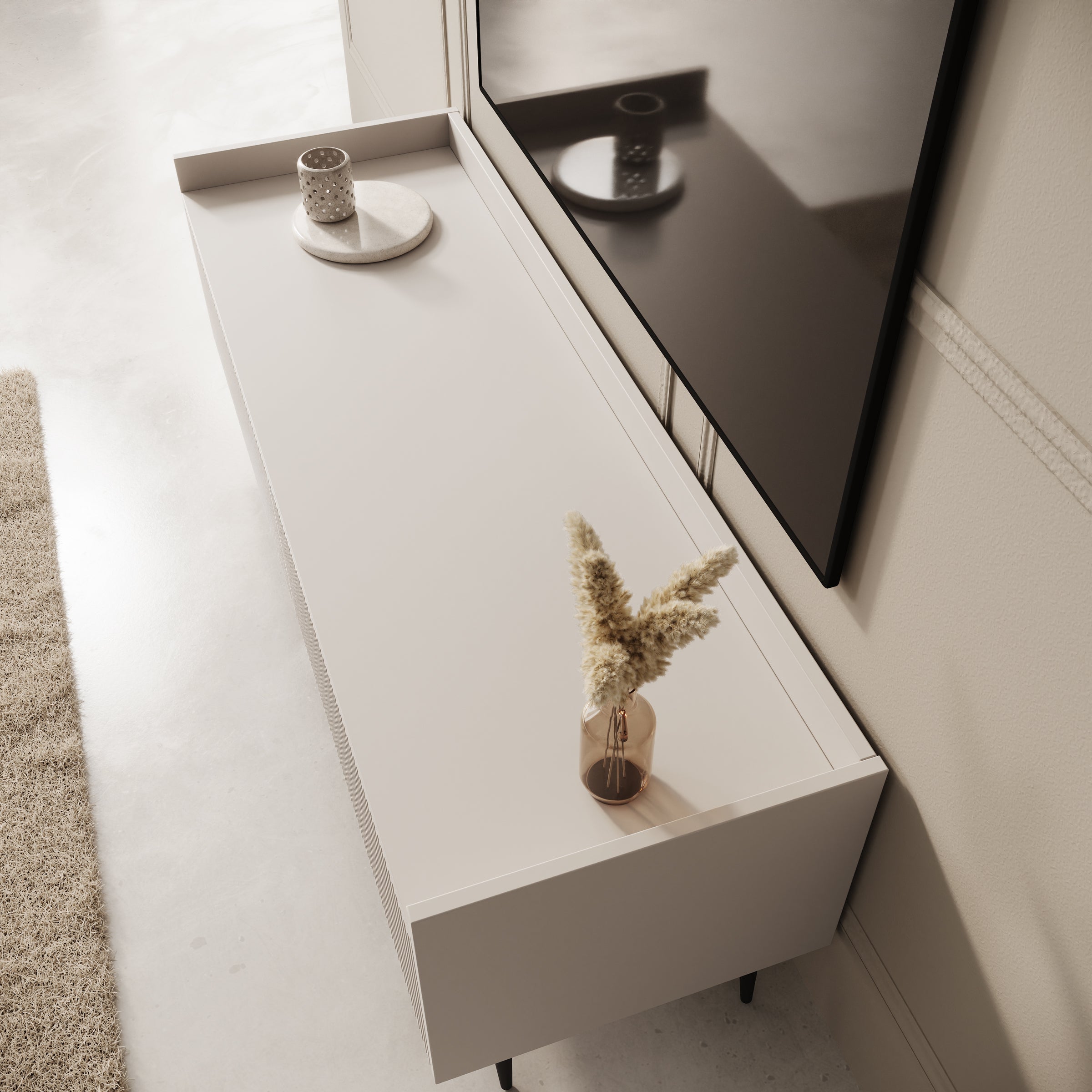 Asty - TV-Meubel - Beige - 121x40x45 cm