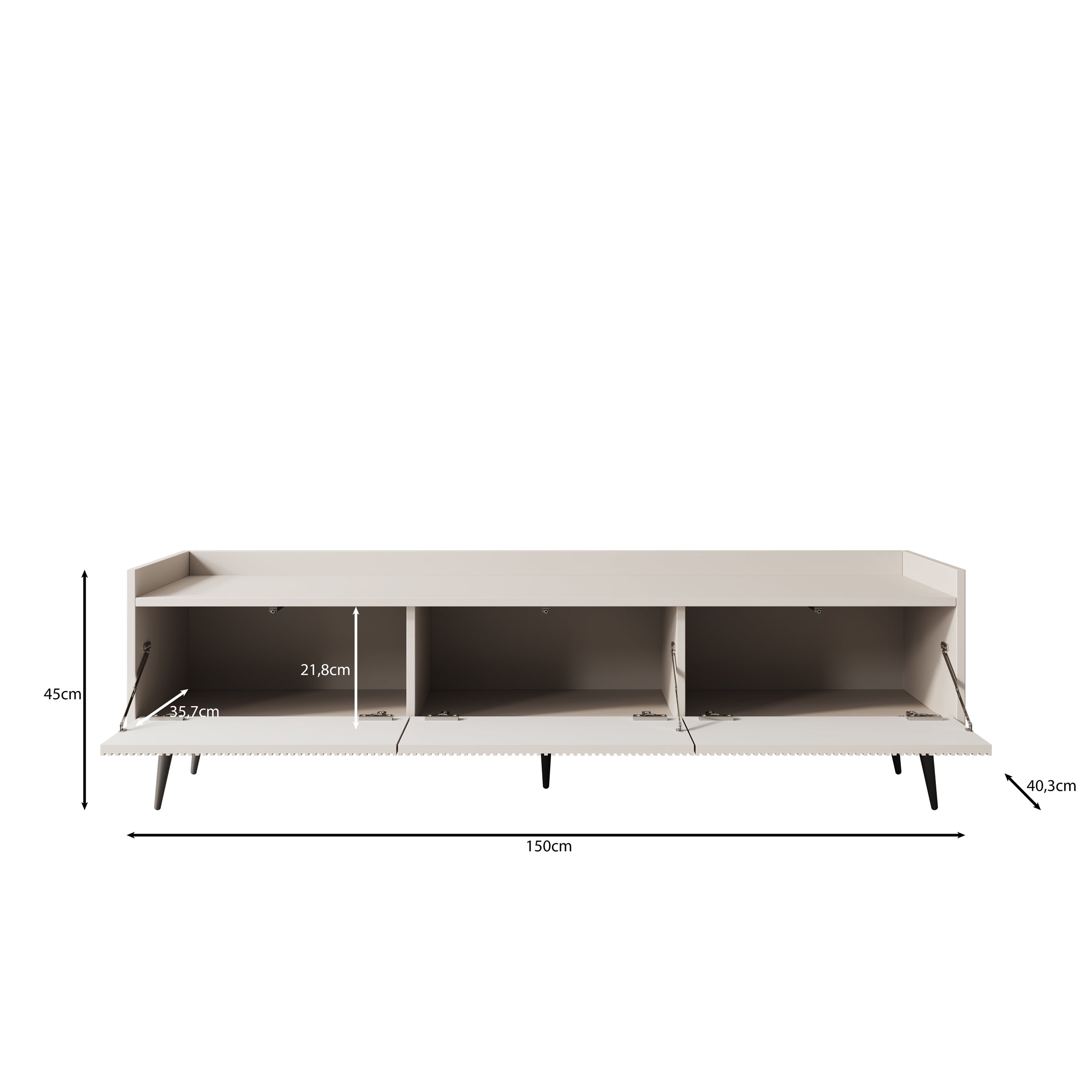 Asty - TV-Meubel - Beige - 150x40x45 cm