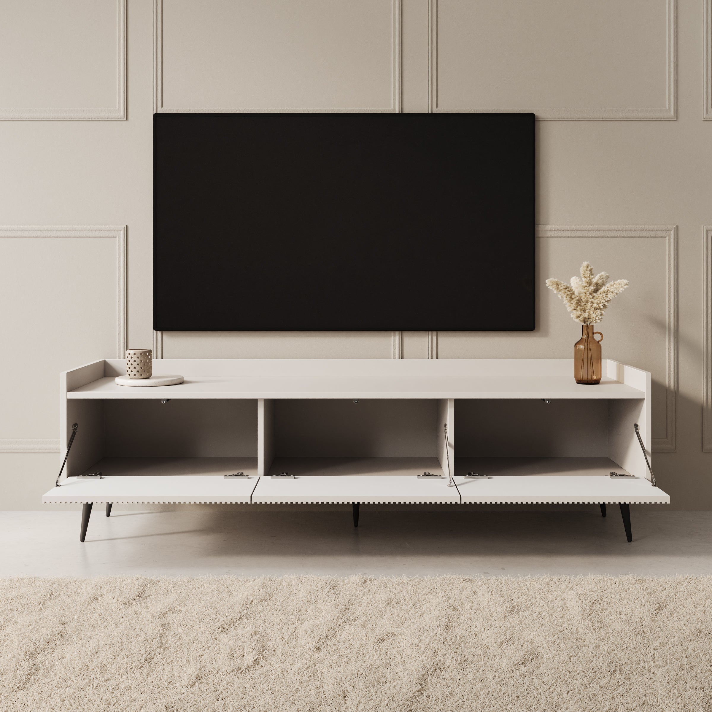 Asty - TV-Meubel - Beige - 150x40x45 cm