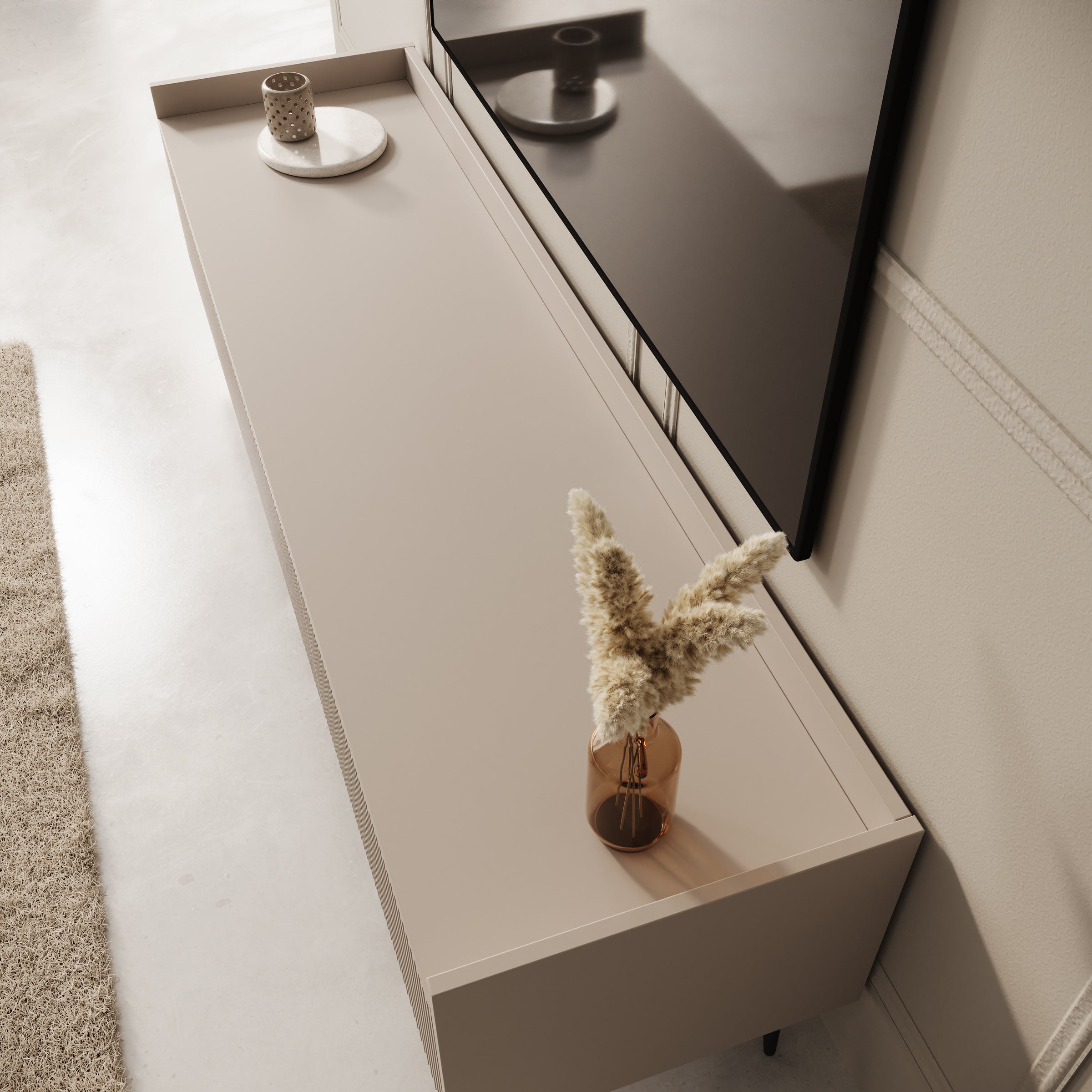Asty - TV-Meubel - Beige - 150x40x45 cm