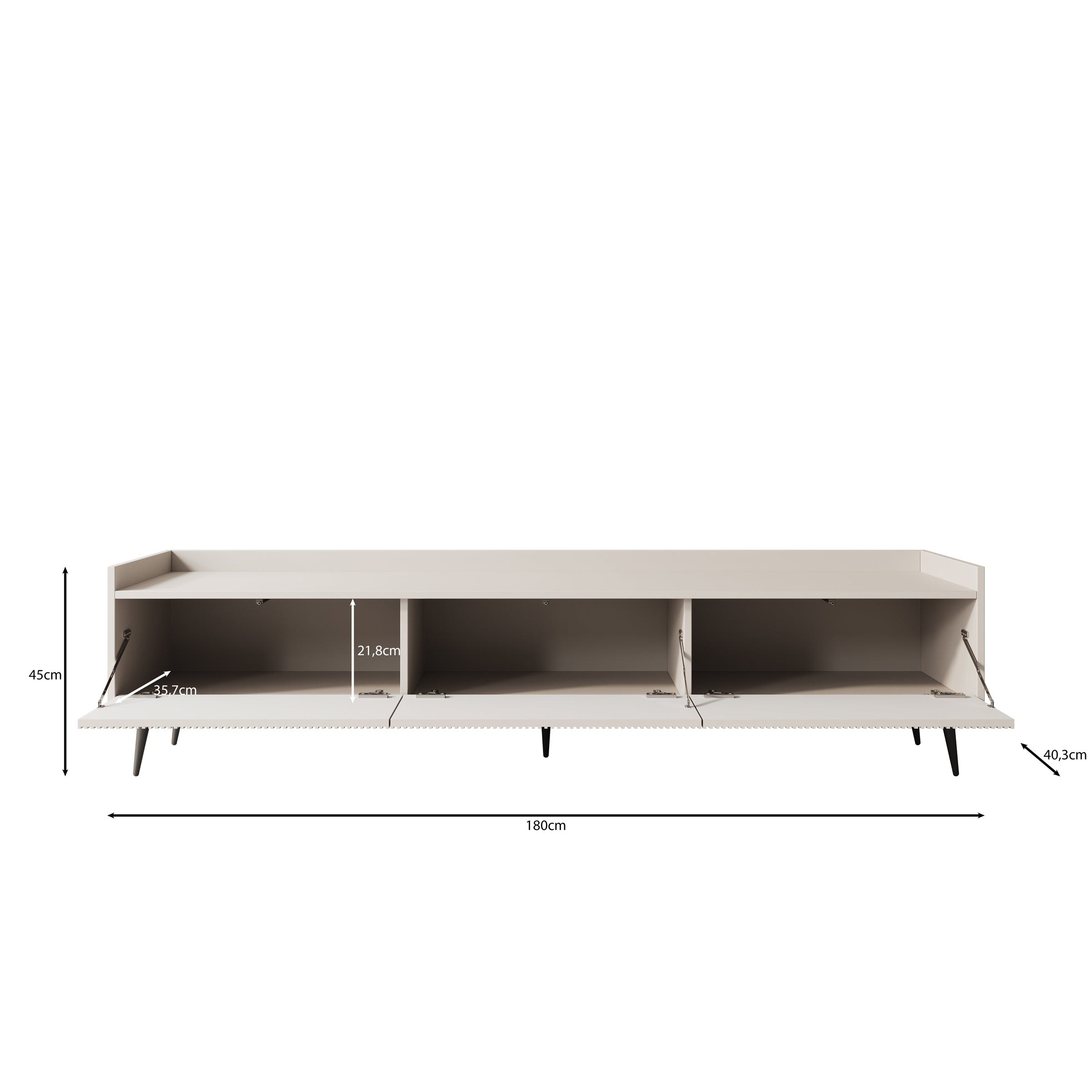 Asty - TV-Meubel - Beige - 180x40x45 cm