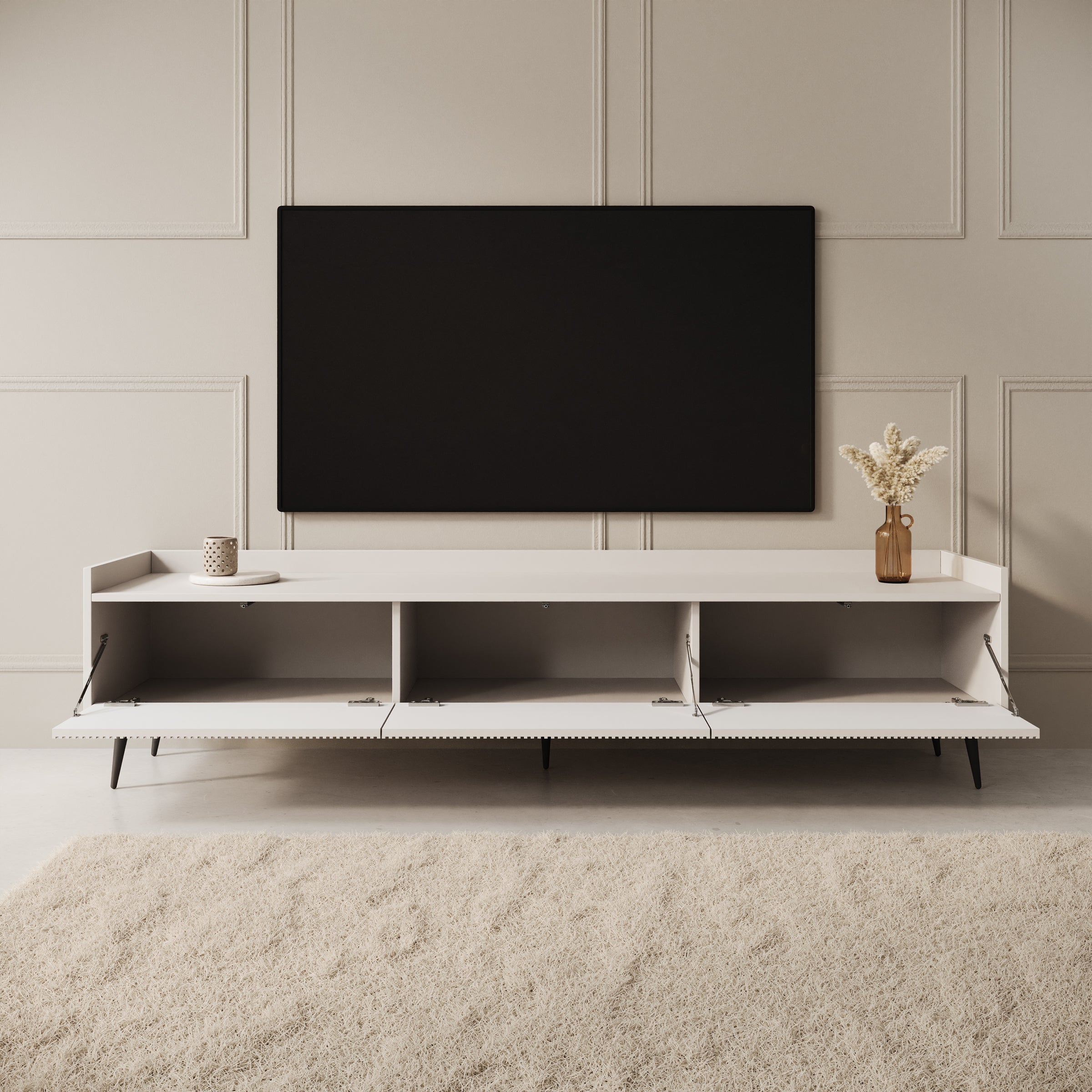 Asty - TV-Meubel - Beige - 180x40x45 cm