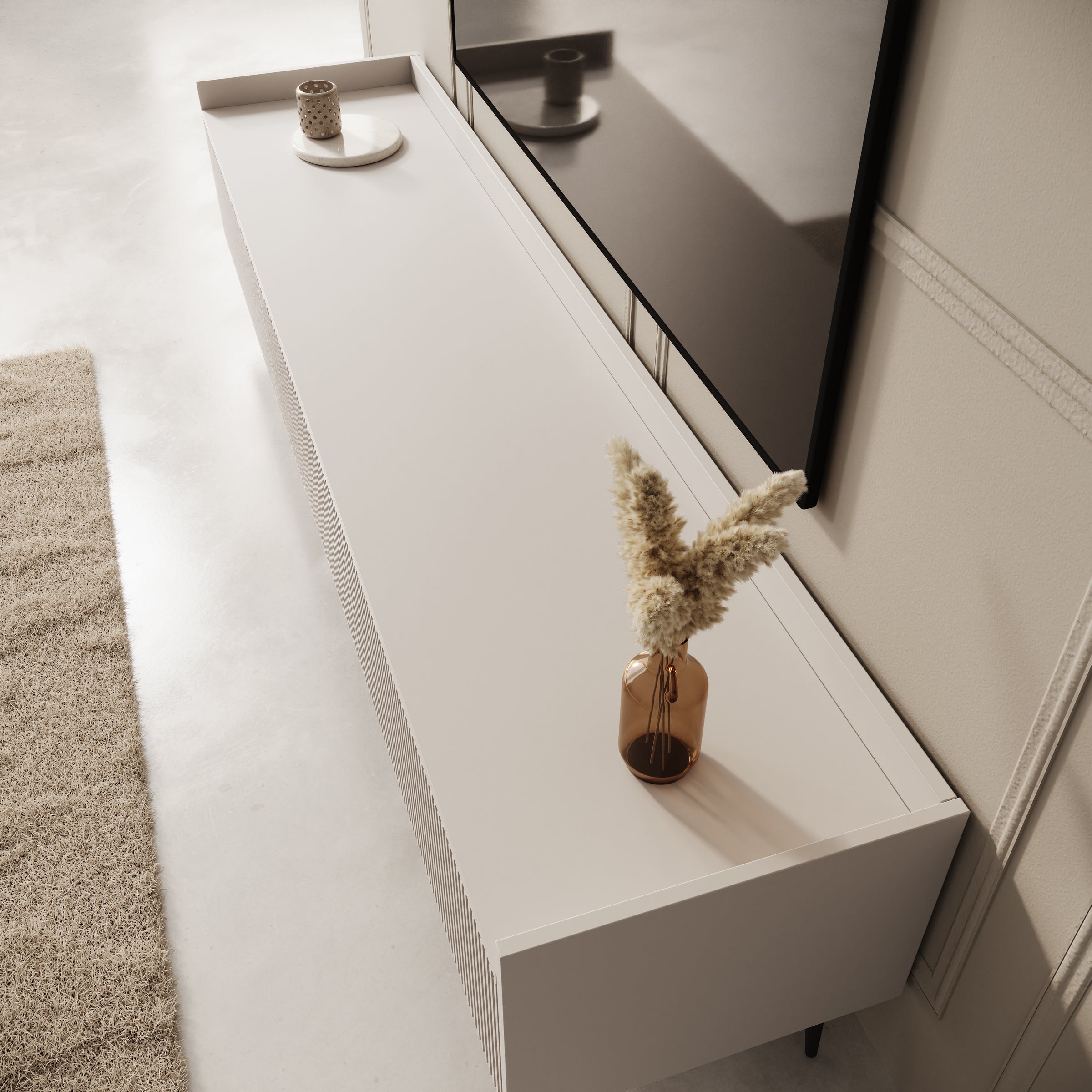 Asty - TV-Meubel - Beige - 180x40x45 cm