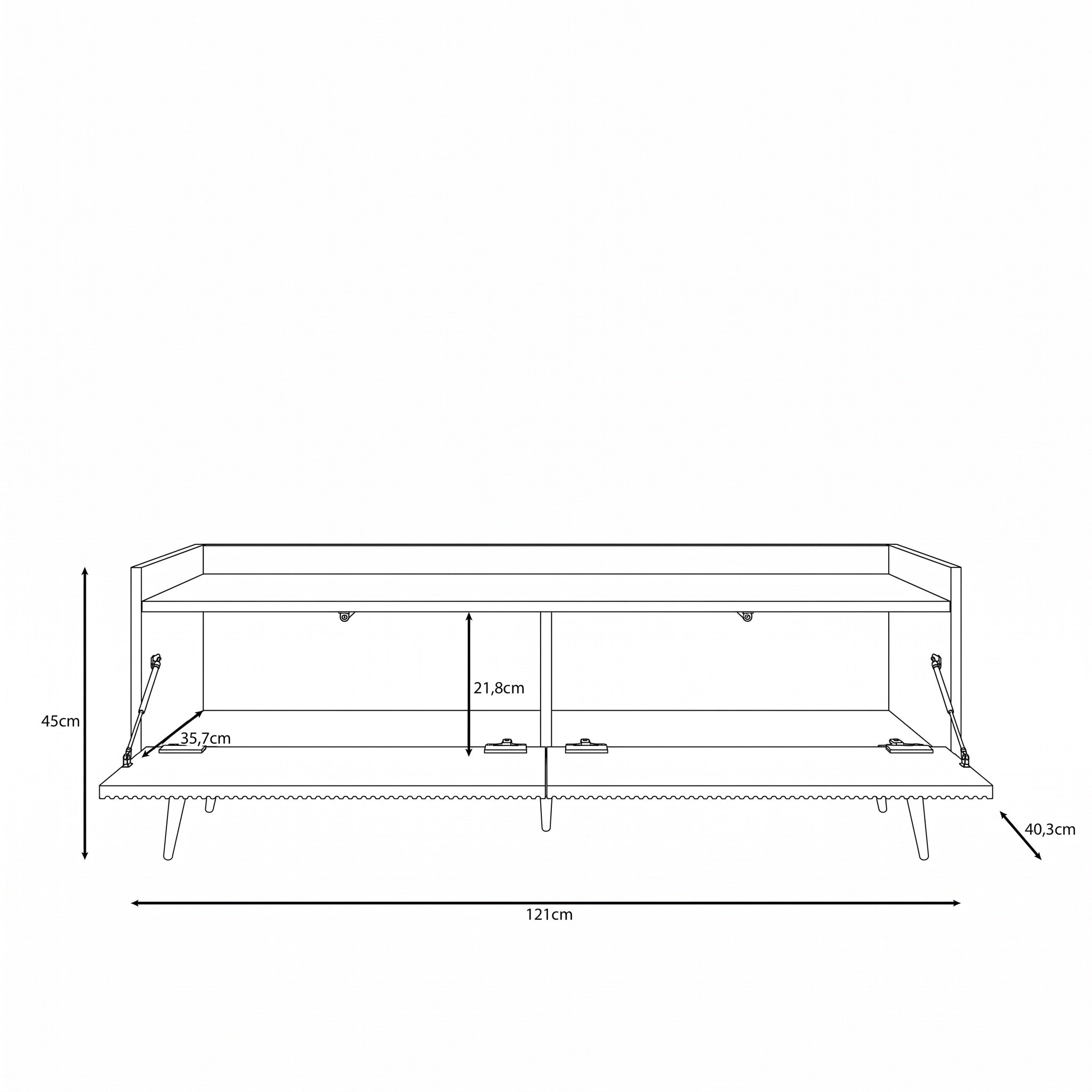 Asty - TV-Meubel - Donker eiken - 121x40x45 cm
