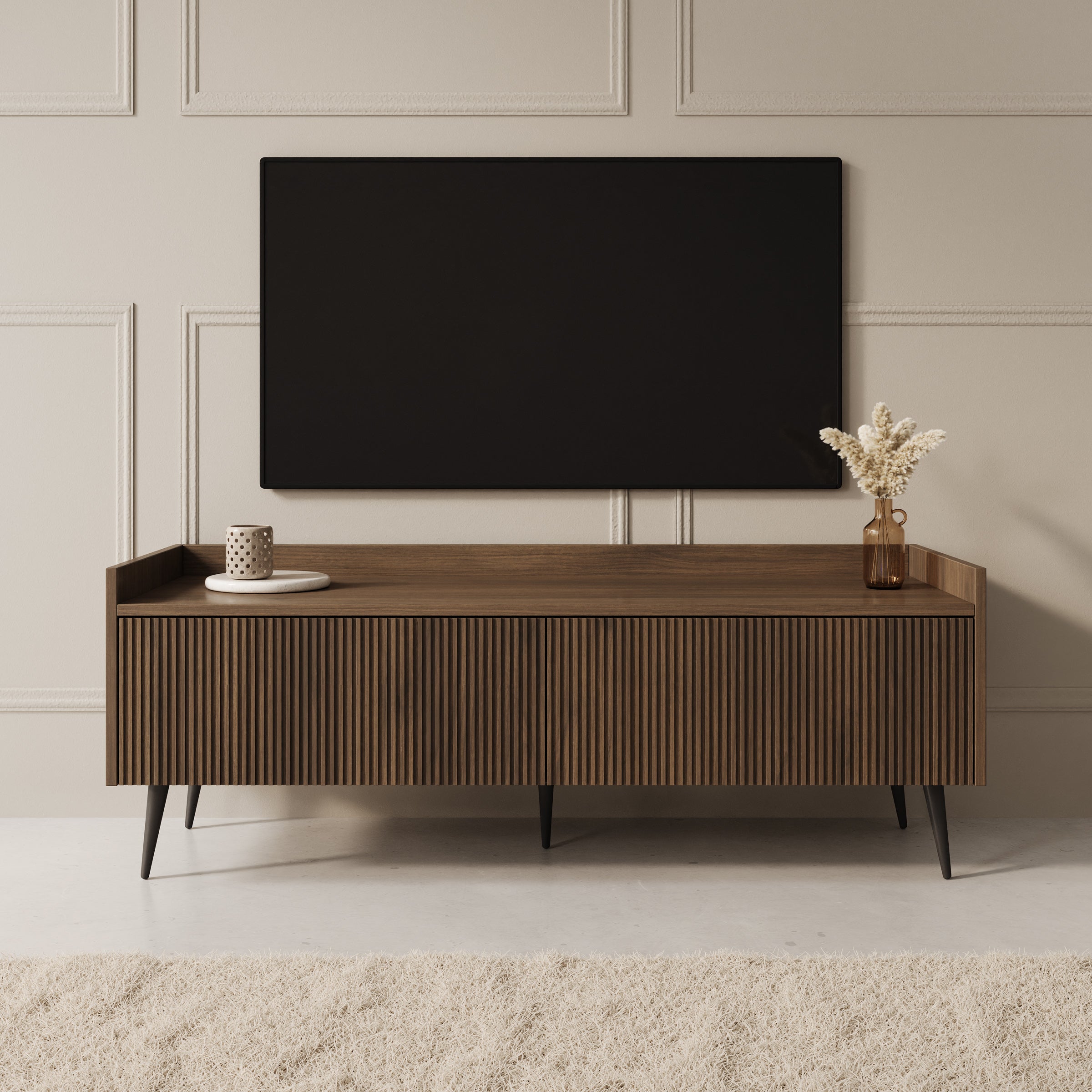 Asty - TV-Meubel - Donker eiken - 121x40x45 cm