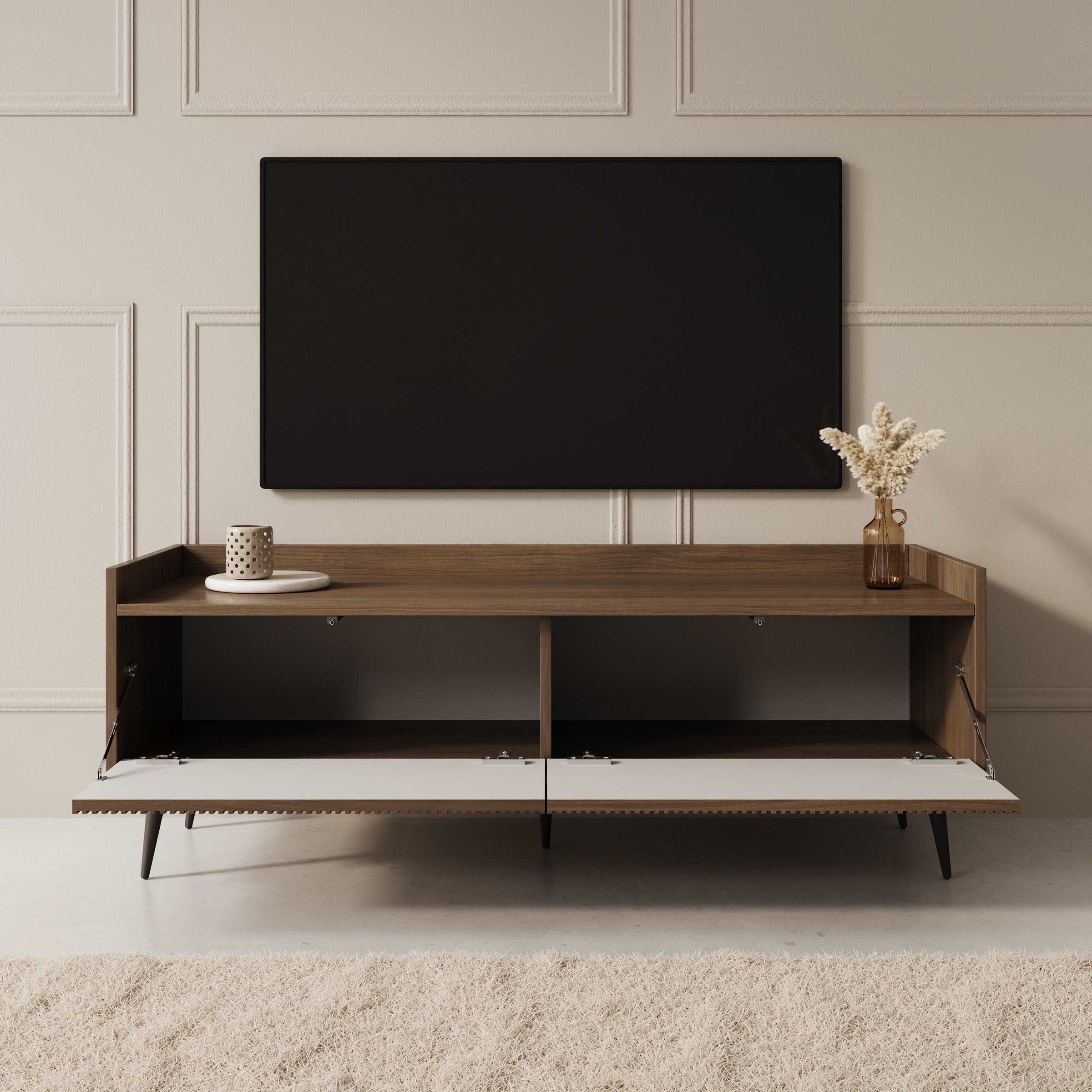 Asty - TV-Meubel - Donker eiken - 121x40x45 cm