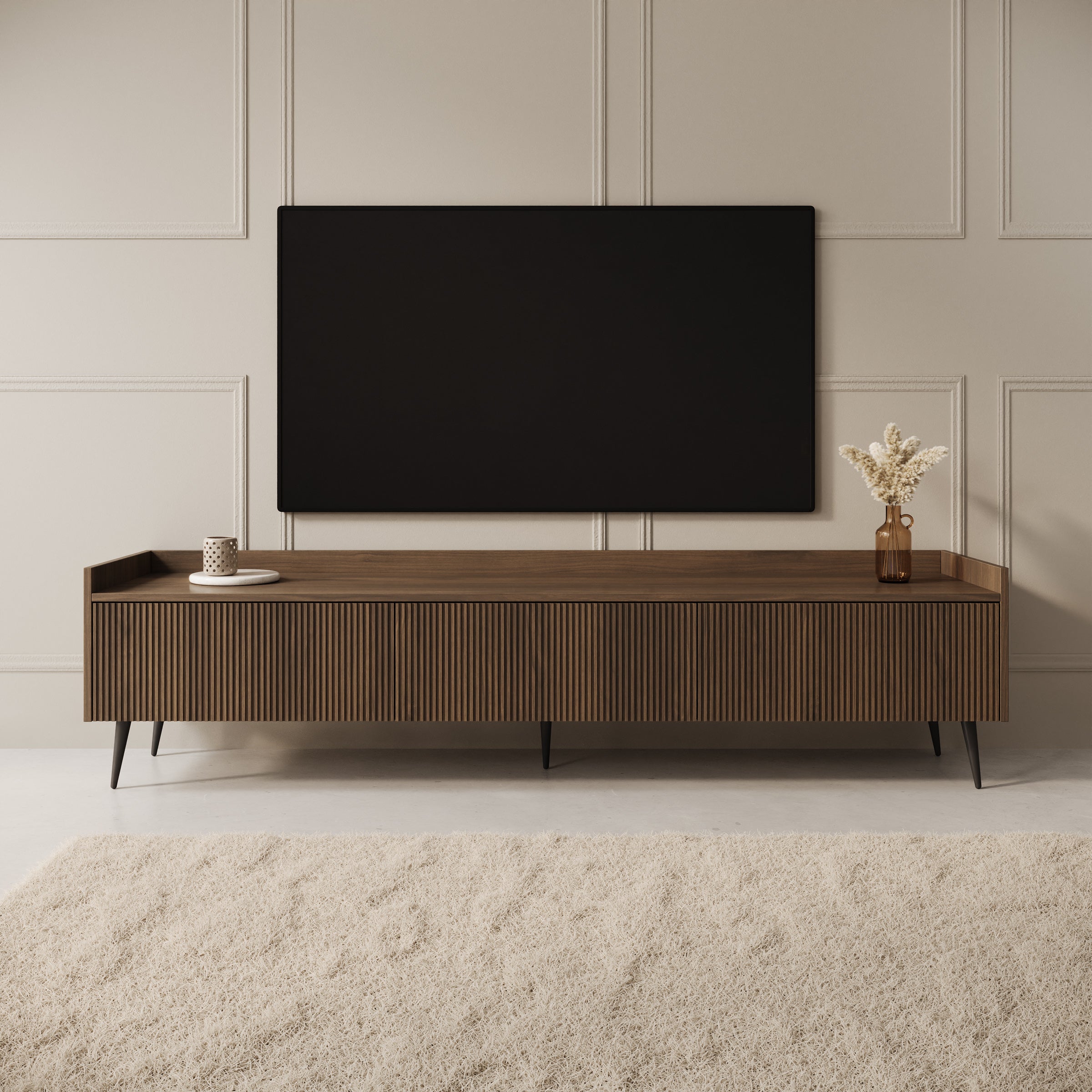Asty - TV-Meubel - Donker eiken - 180x40x45 cm