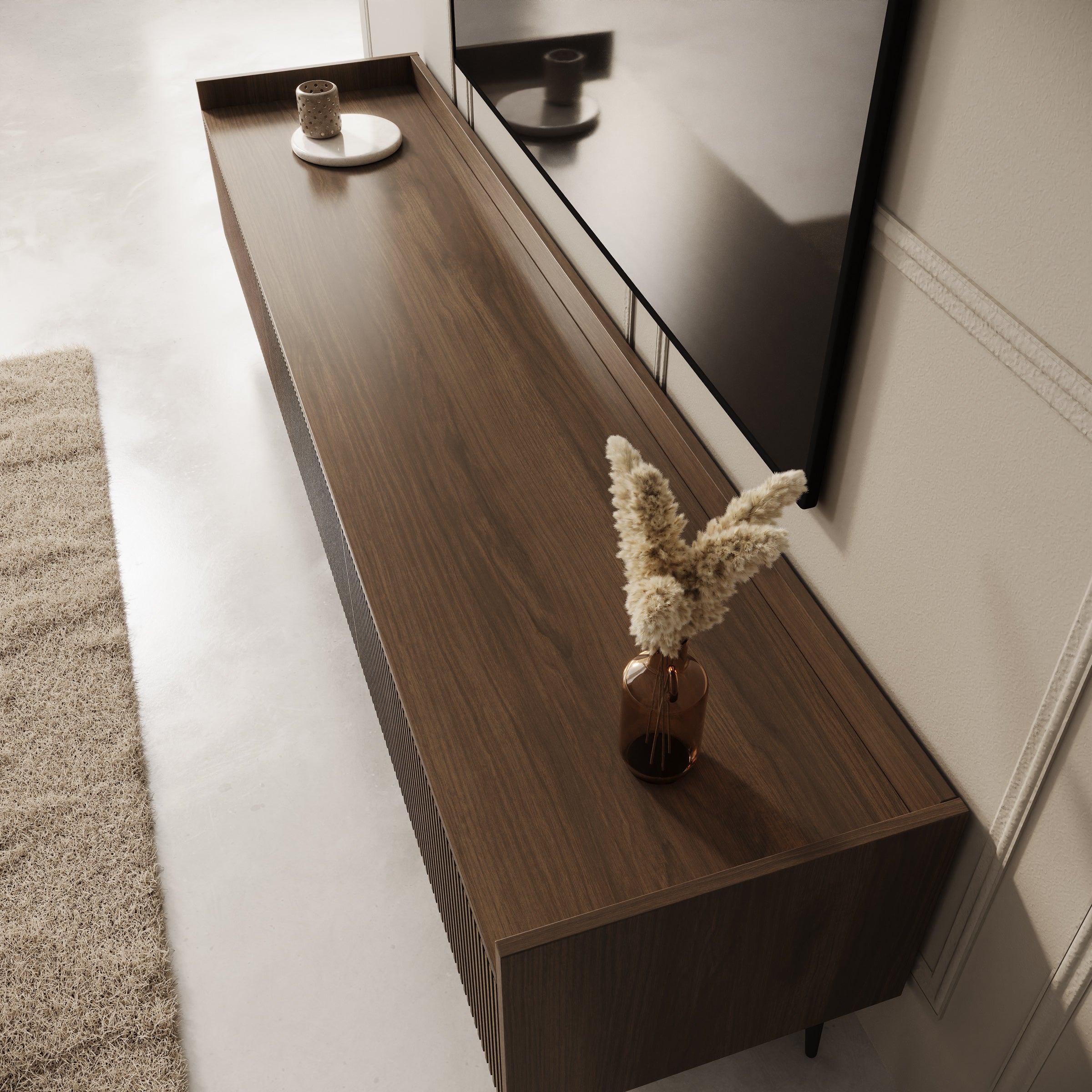 Asty - TV-Meubel - Donker eiken - 180x40x45 cm