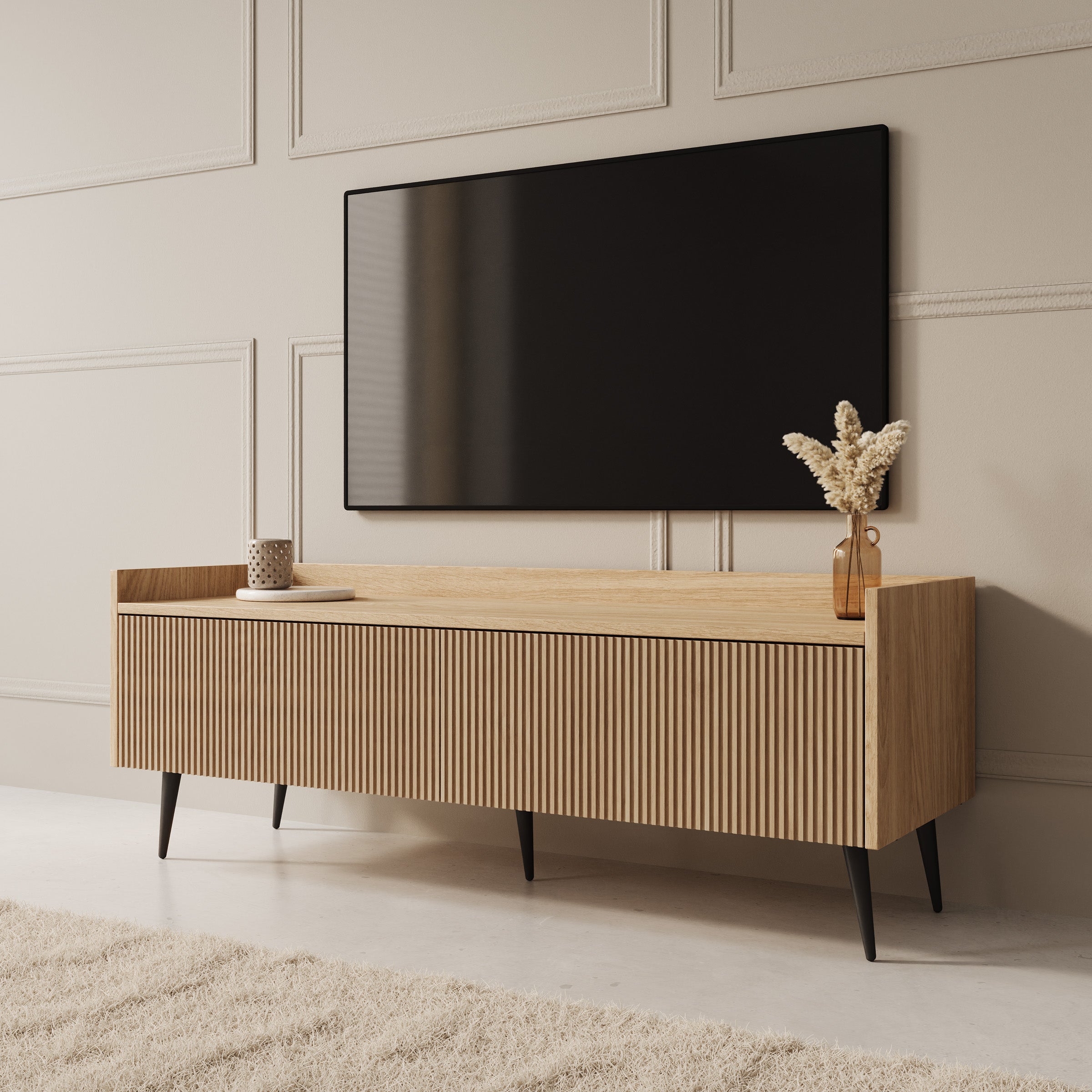 Asty - TV-Meubel - Licht eikenpatroon - 121x40x45 cm