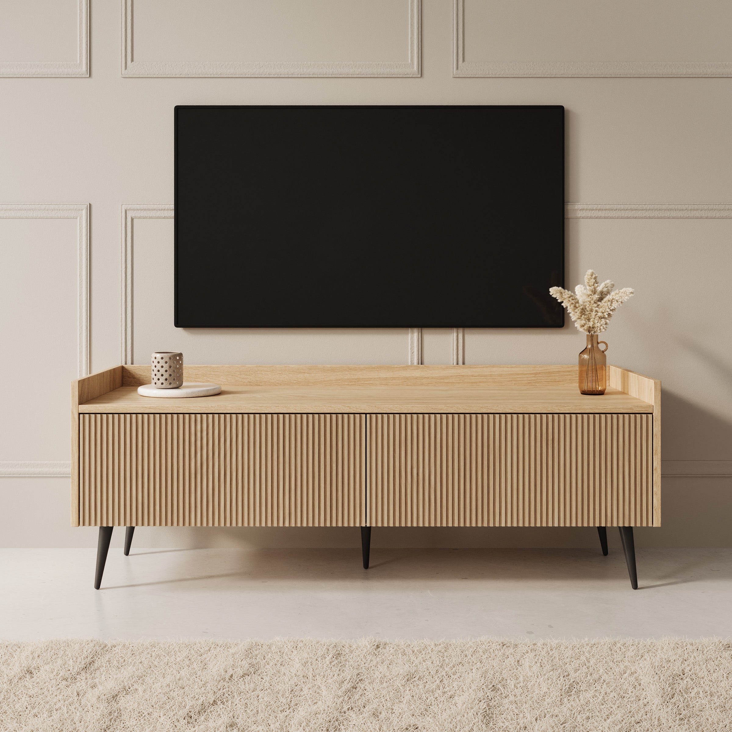 Asty - TV-Meubel - Licht eikenpatroon - 121x40x45 cm