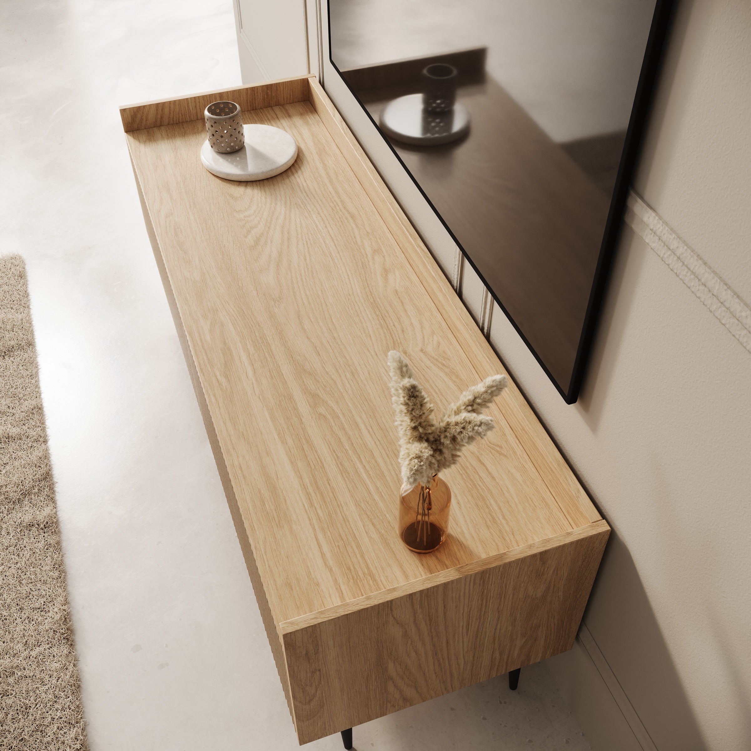 Asty - TV-Meubel - Licht eikenpatroon - 121x40x45 cm