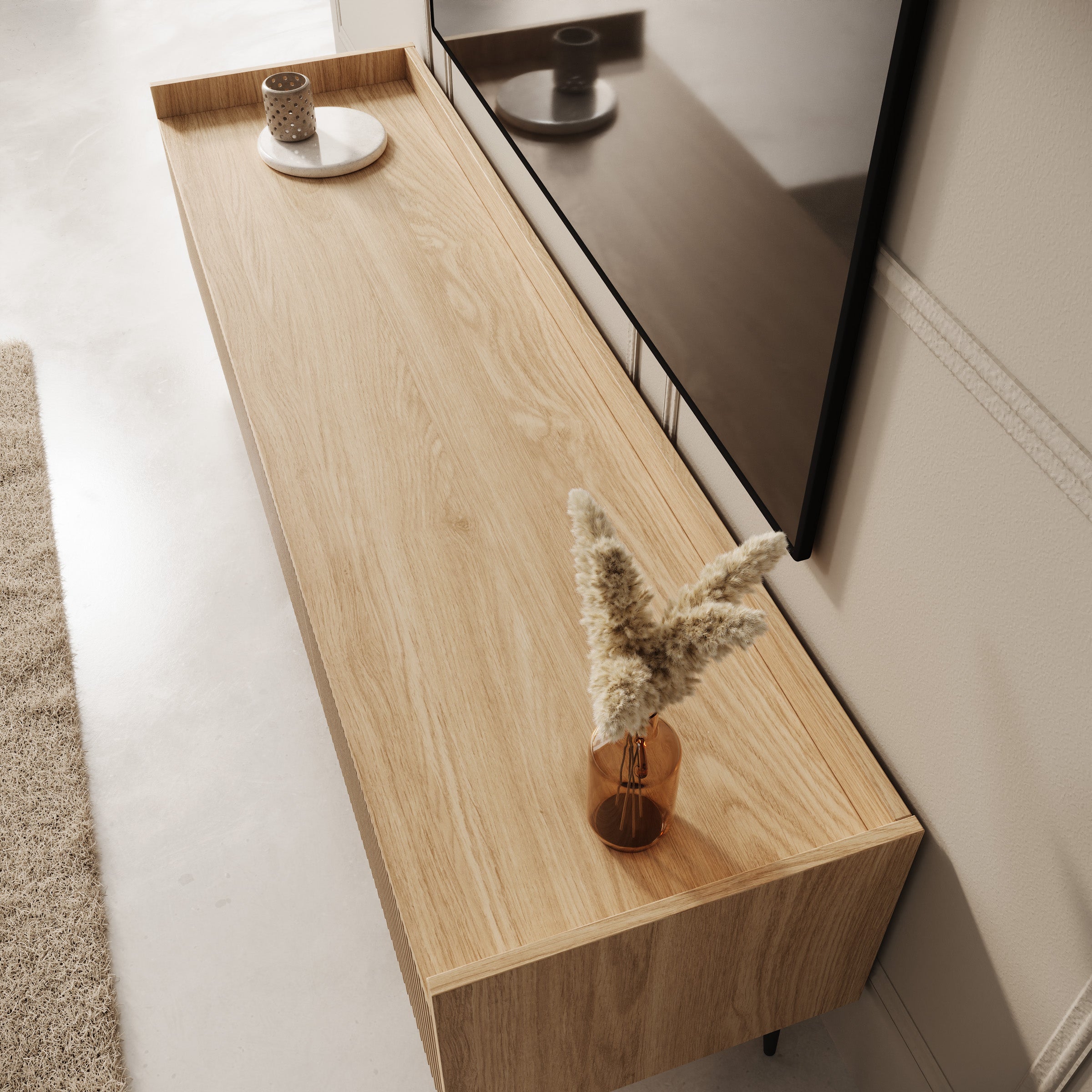 Asty - TV-Meubel - Licht eikenpatroon - 150x40x45 cm