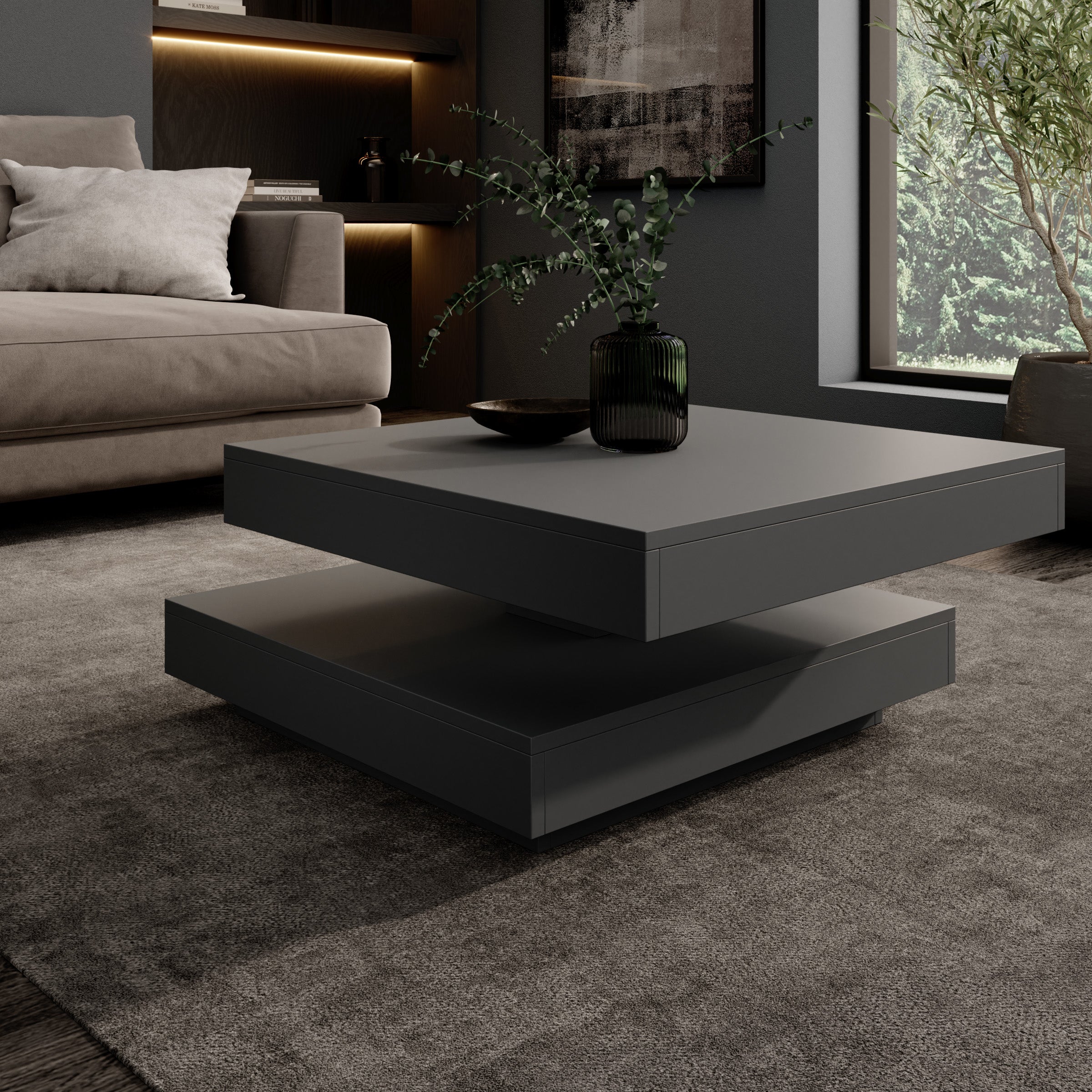 Atwood - Salontafel - Antraciet - 67x67x35 cm