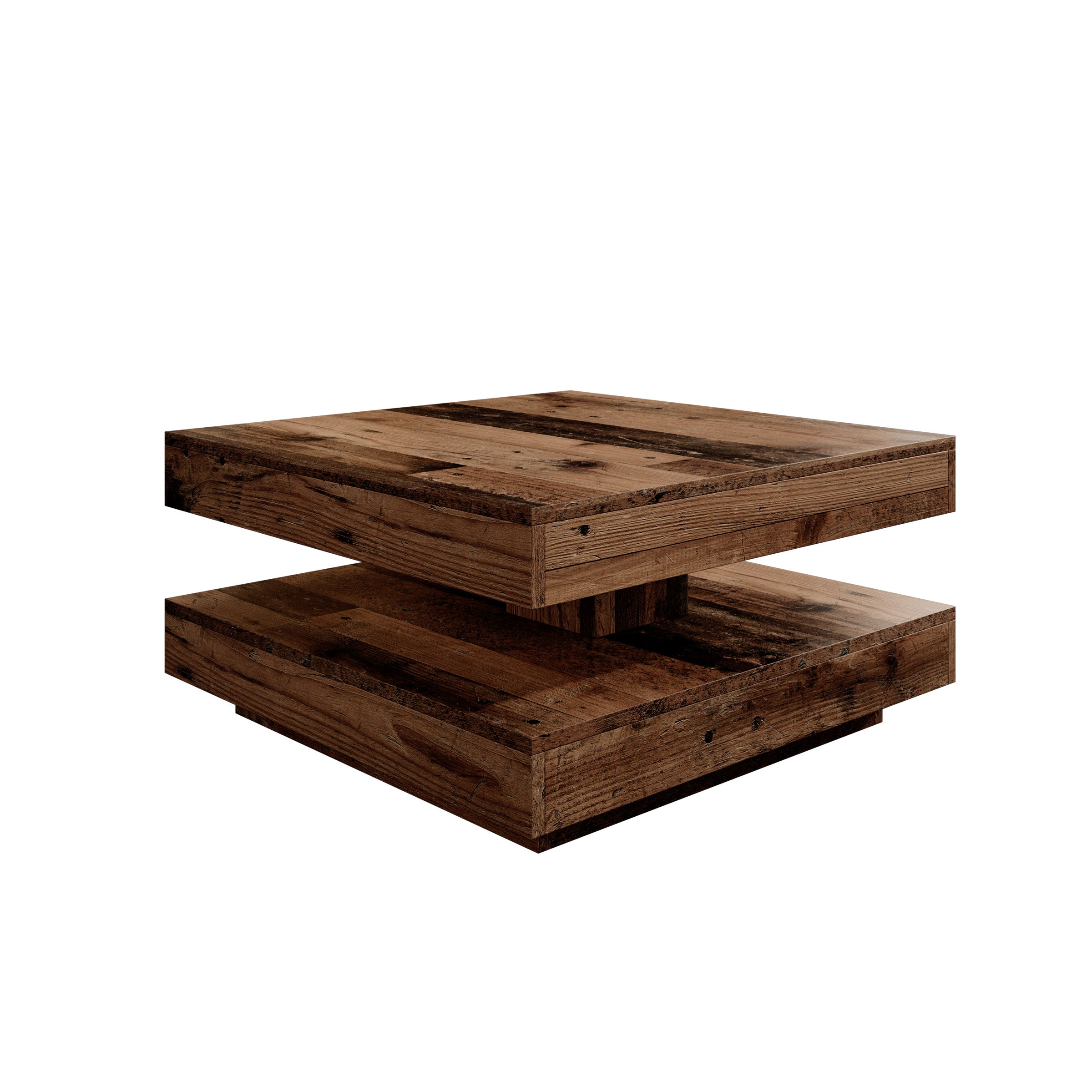 Atwood - Salontafel - Donker eikenpatroon - 67x67x35 cm