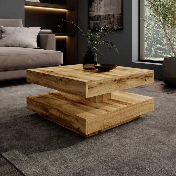 Atwood - Salontafel - Eikenpatroon - 67x67x35 cm