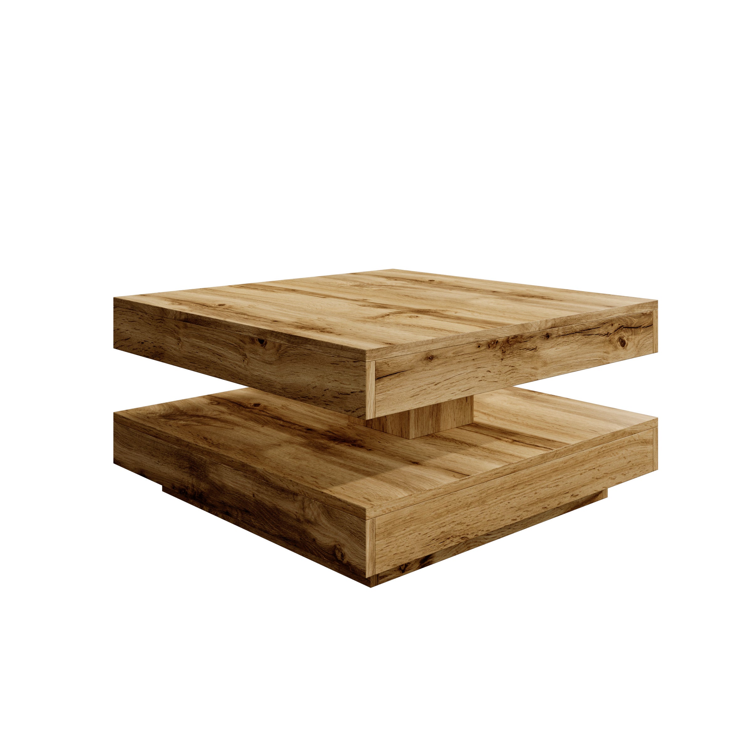 Atwood - Salontafel - Eikenpatroon - 67x67x35 cm
