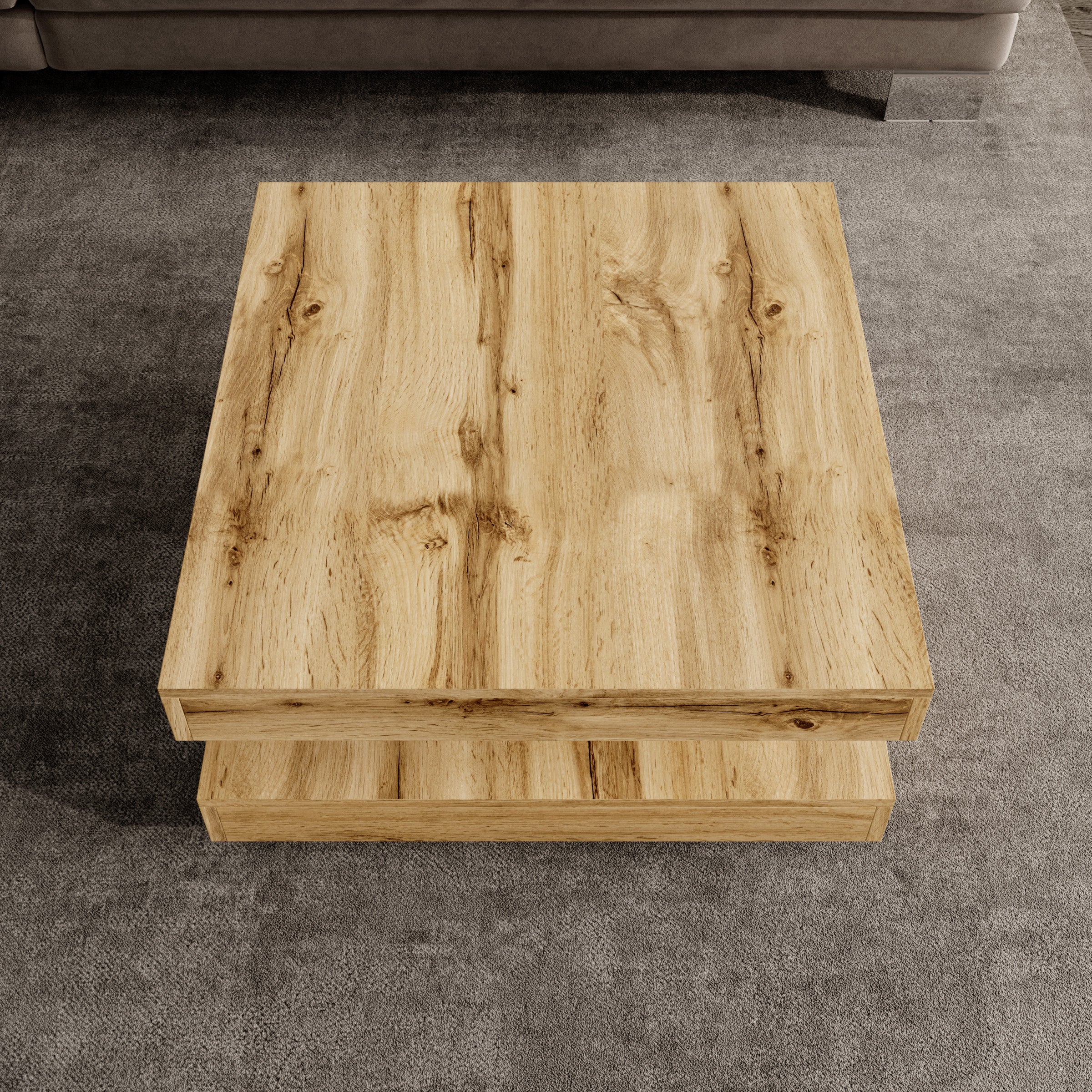 Atwood - Salontafel - Eikenpatroon - 67x67x35 cm