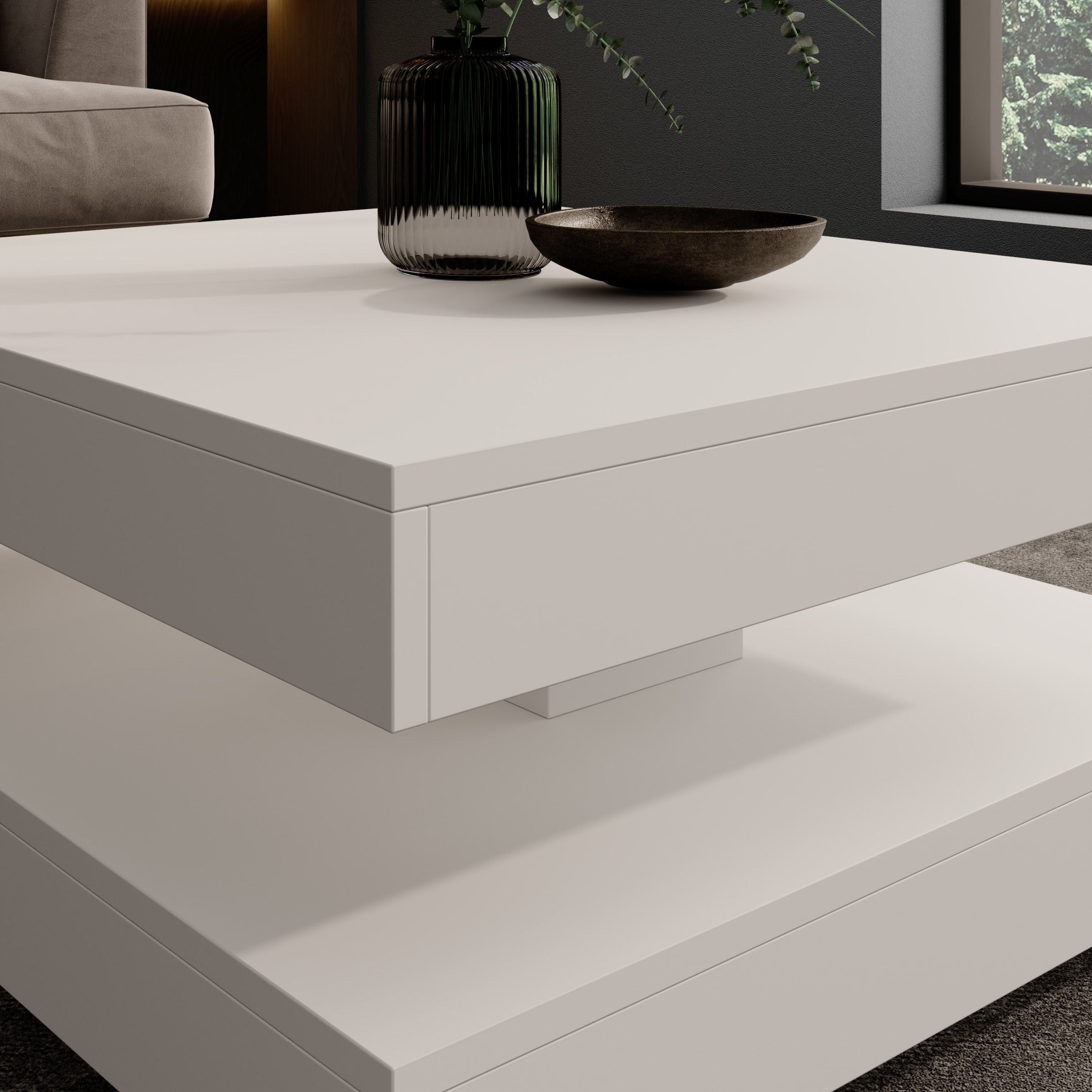 Atwood - Salontafel - Wit - 67x67x35 cm