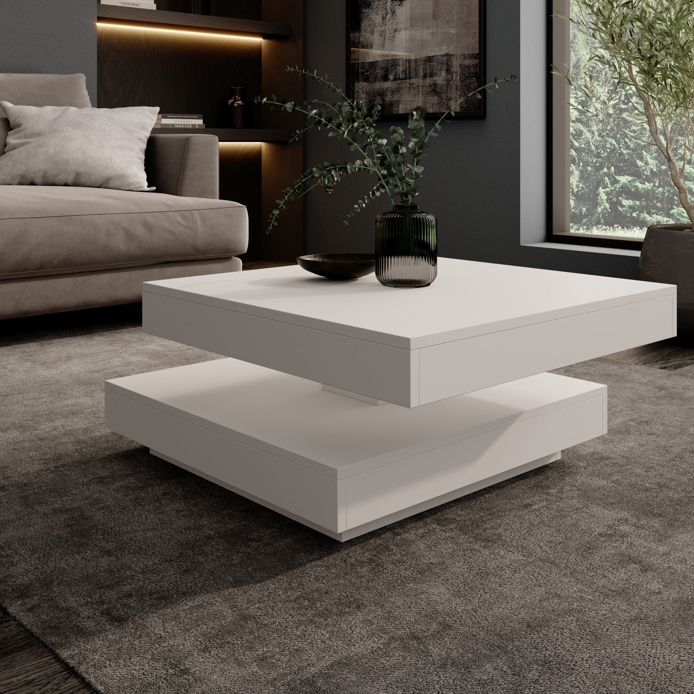 Atwood - Salontafel - Wit - 67x67x35 cm