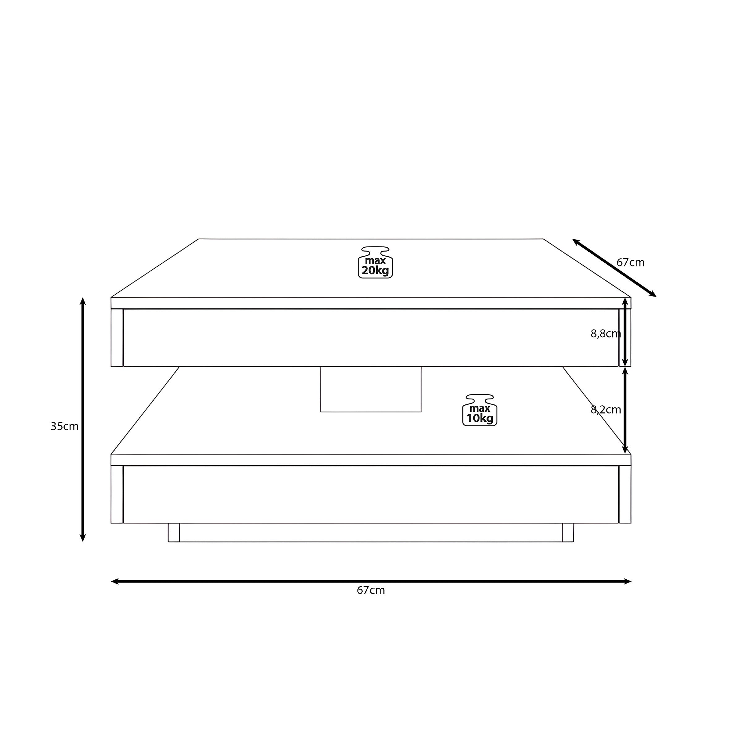 Atwood - Salontafel - Antraciet - 67x67x35 cm