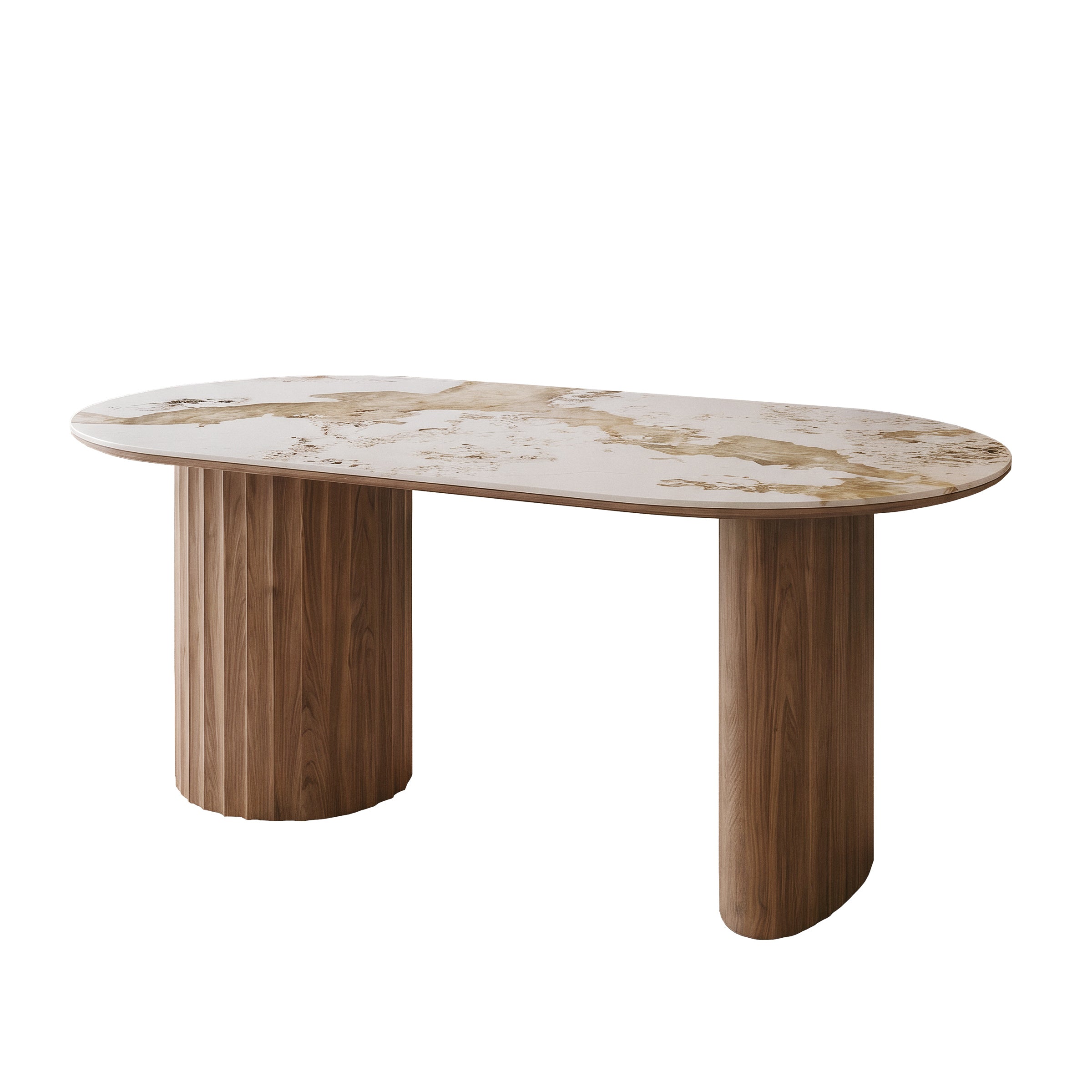 Auro - Eetkamertafel - Keramiek met marmerlook - 180x90x76 cm