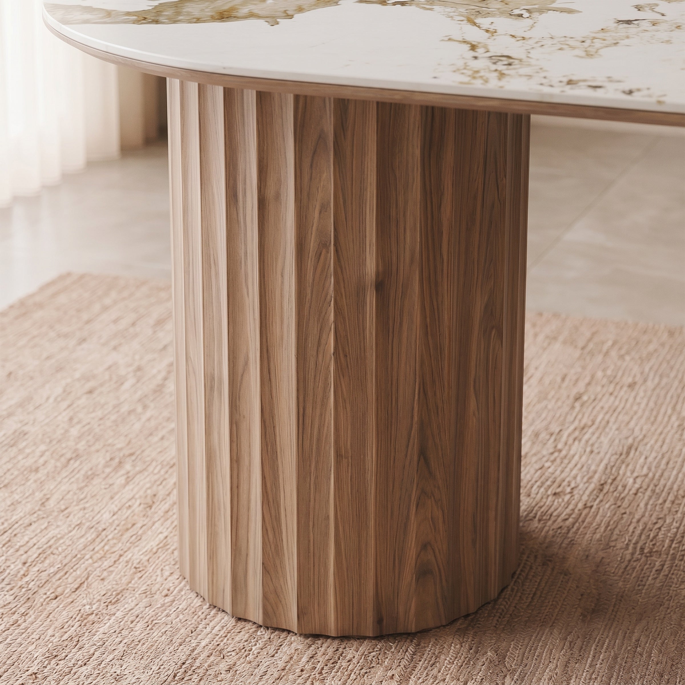Auro - Eetkamertafel - Keramiek met marmerlook - 180x90x76 cm