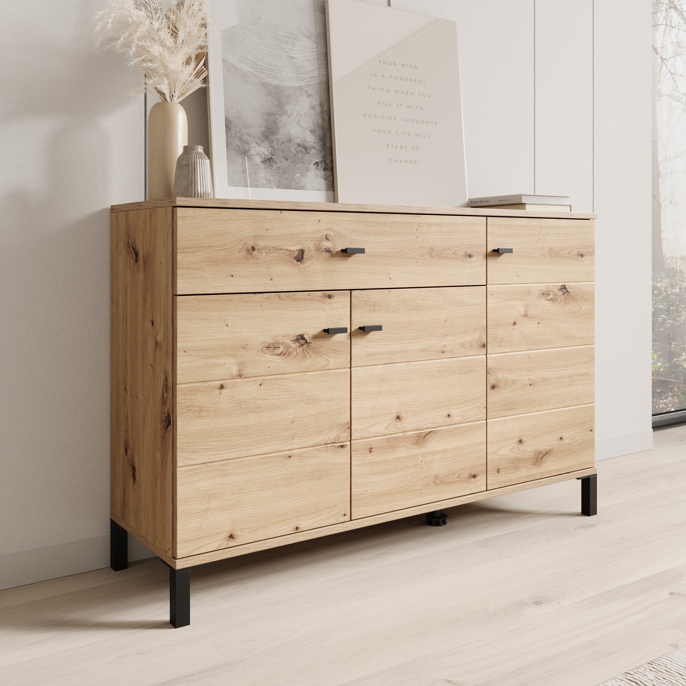 Avellio - Dressoir - Eikenpatroon - 116x35x78 cm