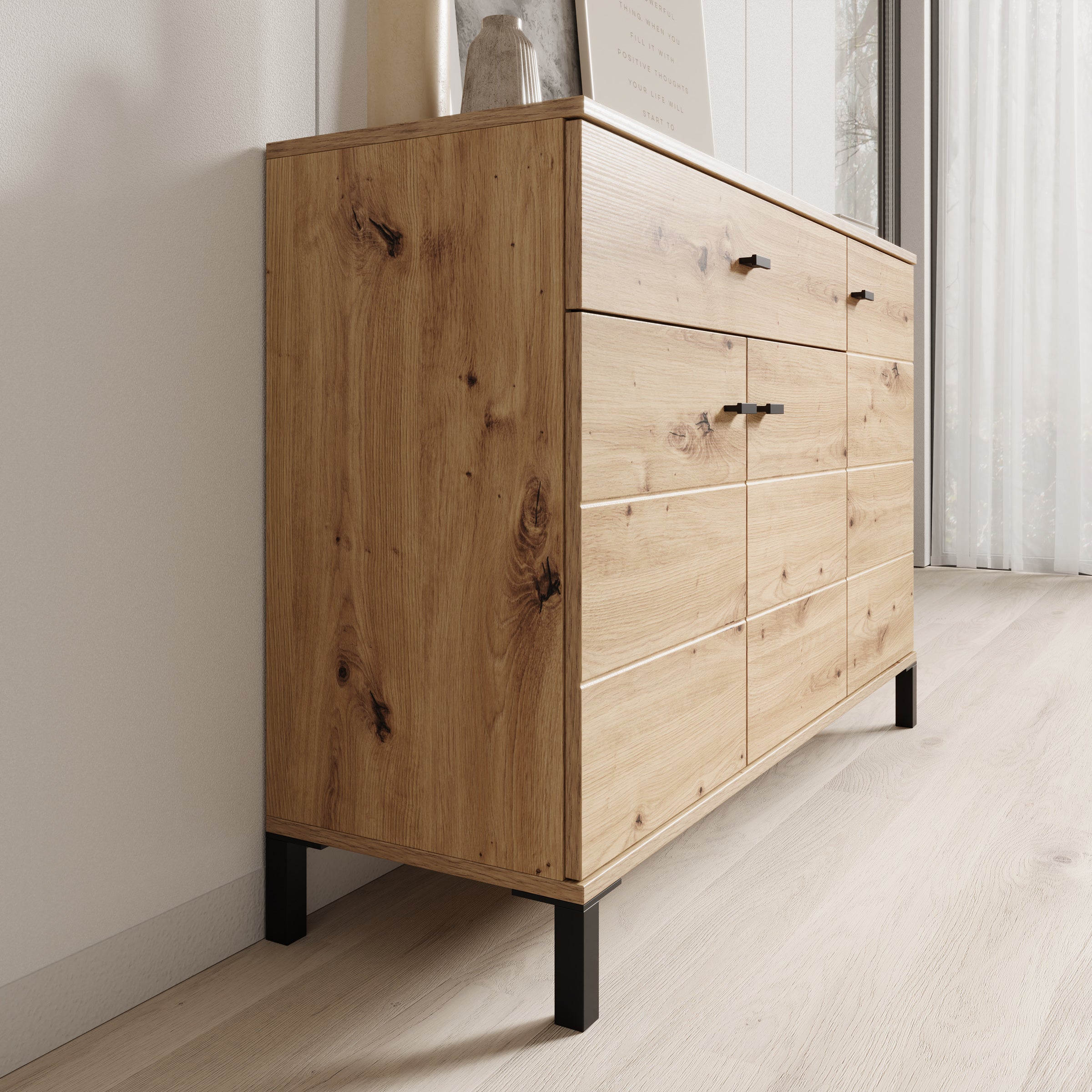 Avellio - Dressoir - Eikenpatroon - 116x35x78 cm