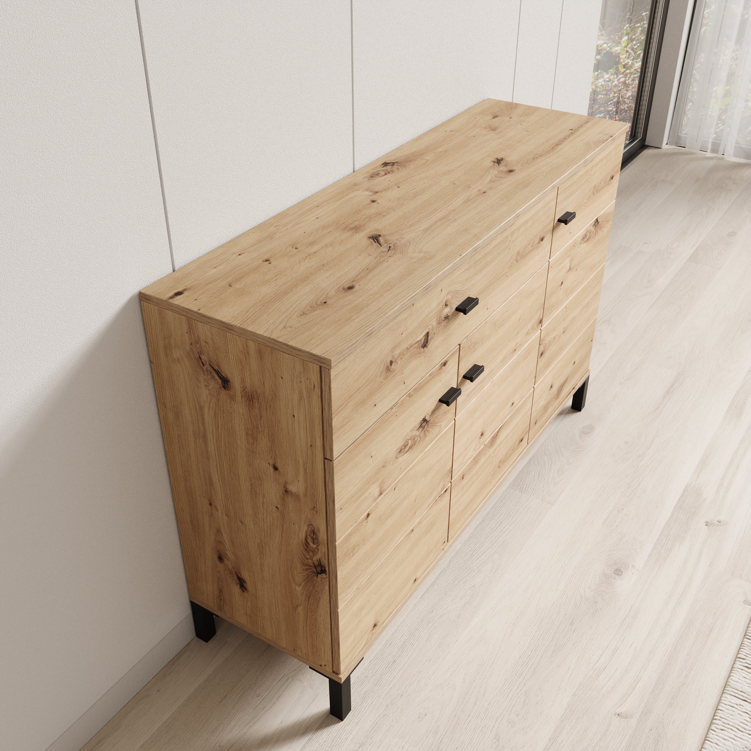 Avellio - Dressoir - Eikenpatroon - 116x35x78 cm