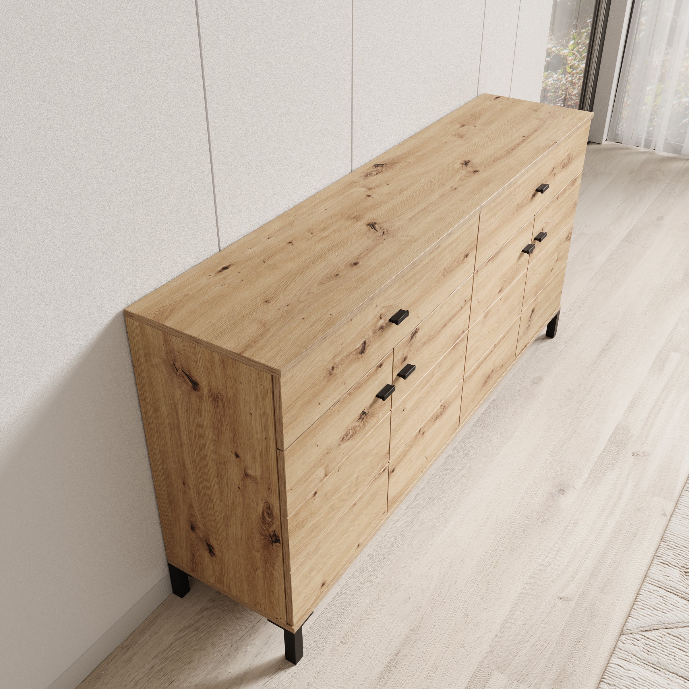Avellio - Dressoir - Eikenpatroon - 154x35x78 cm