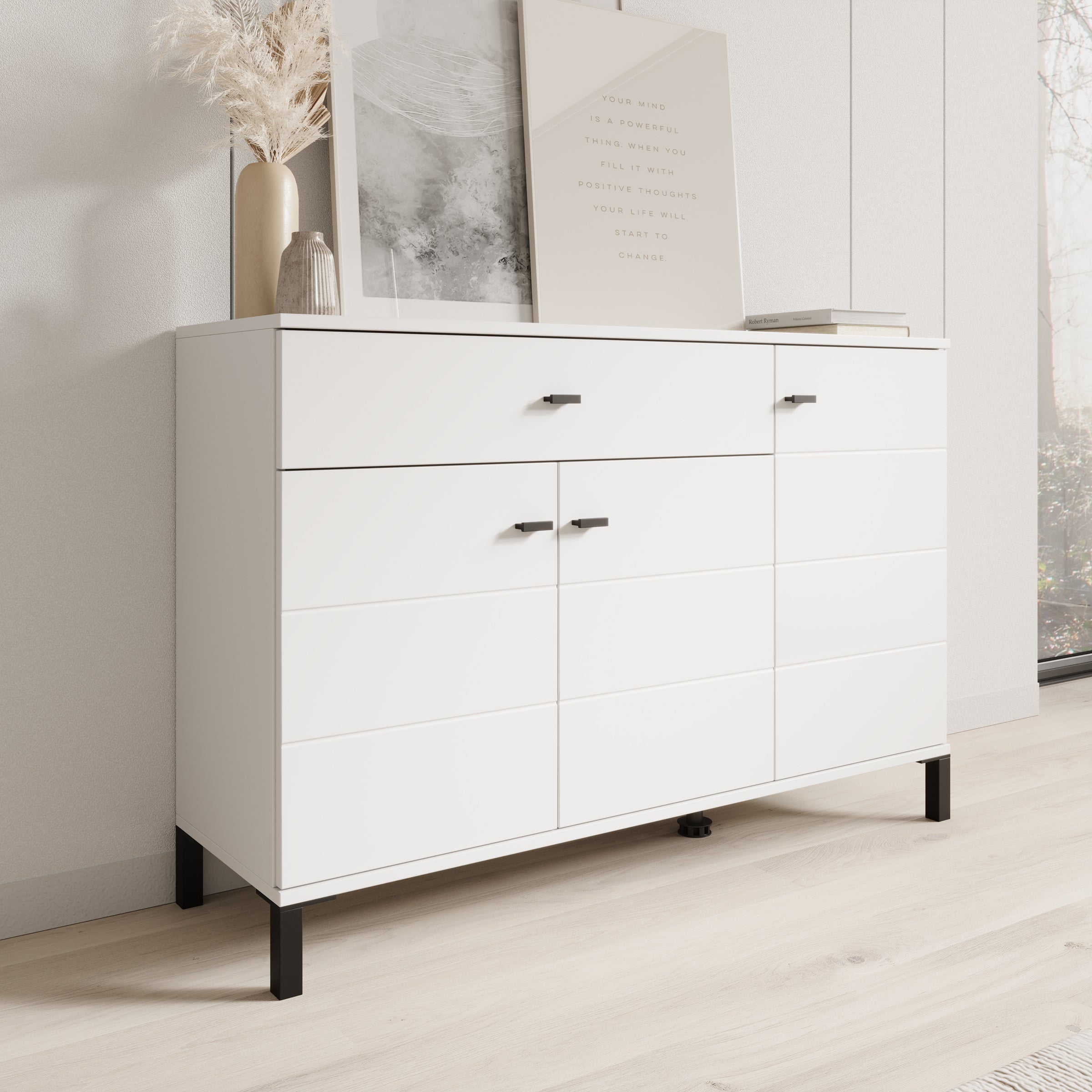 Avellio - Dressoir - Wit - 116x35x78 cm