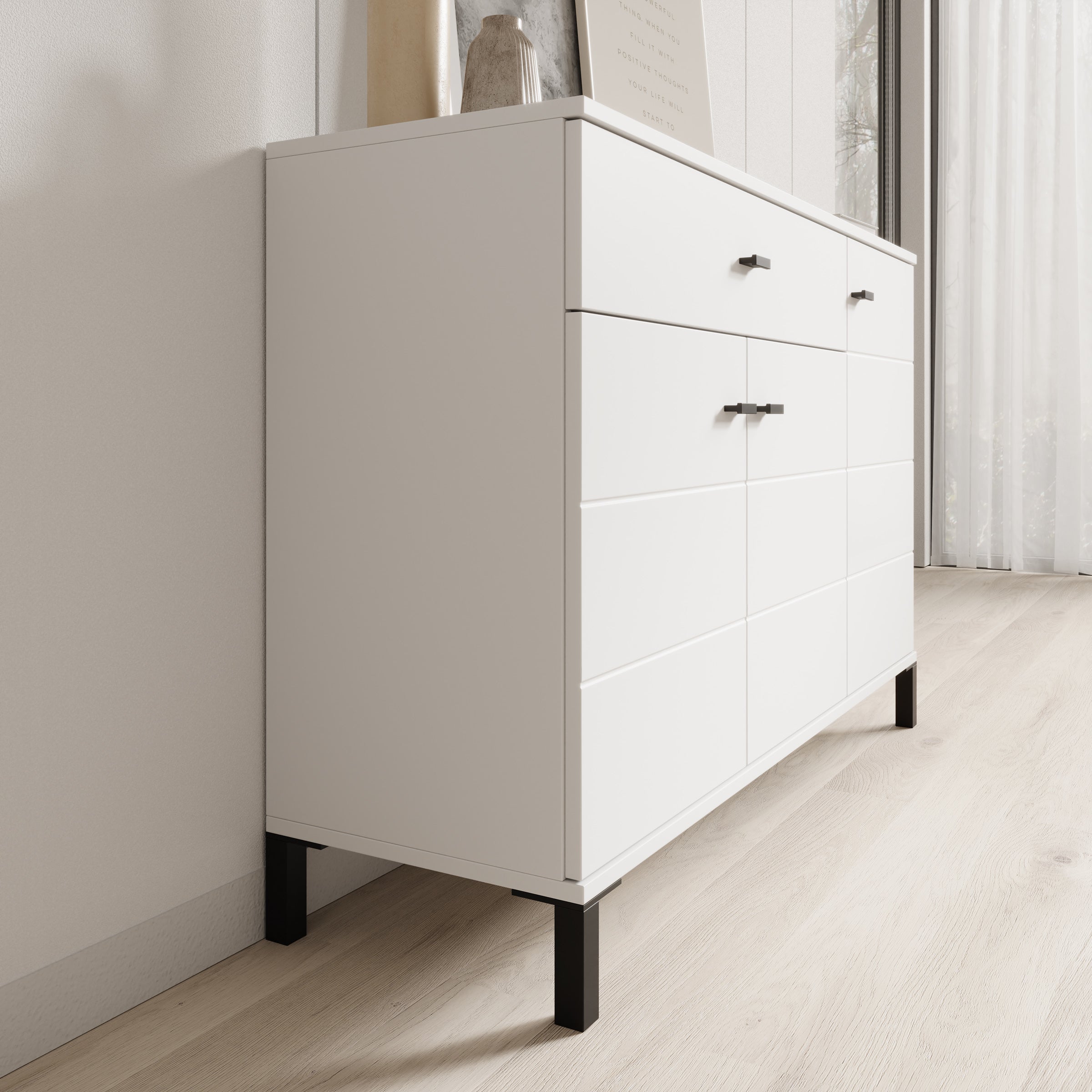 Avellio - Dressoir - Wit - 116x35x78 cm