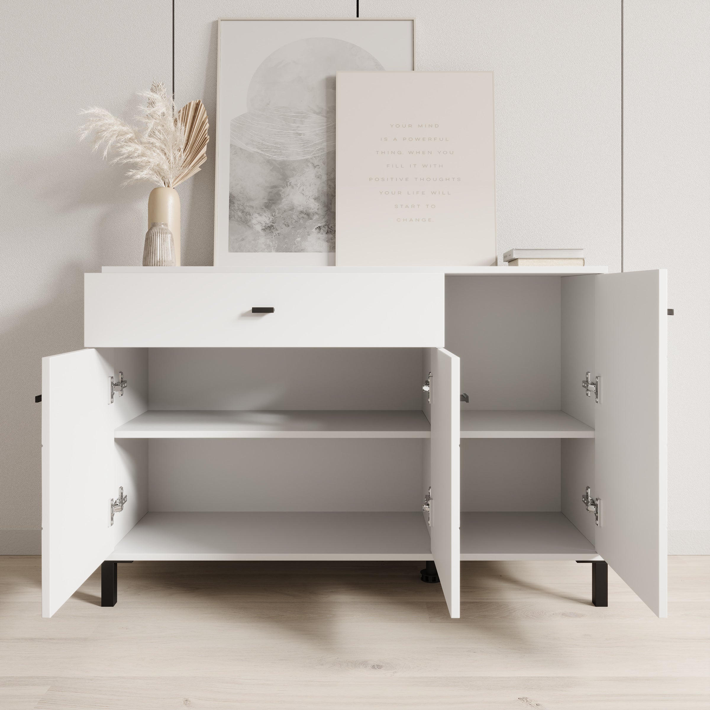 Avellio - Dressoir - Wit - 116x35x78 cm