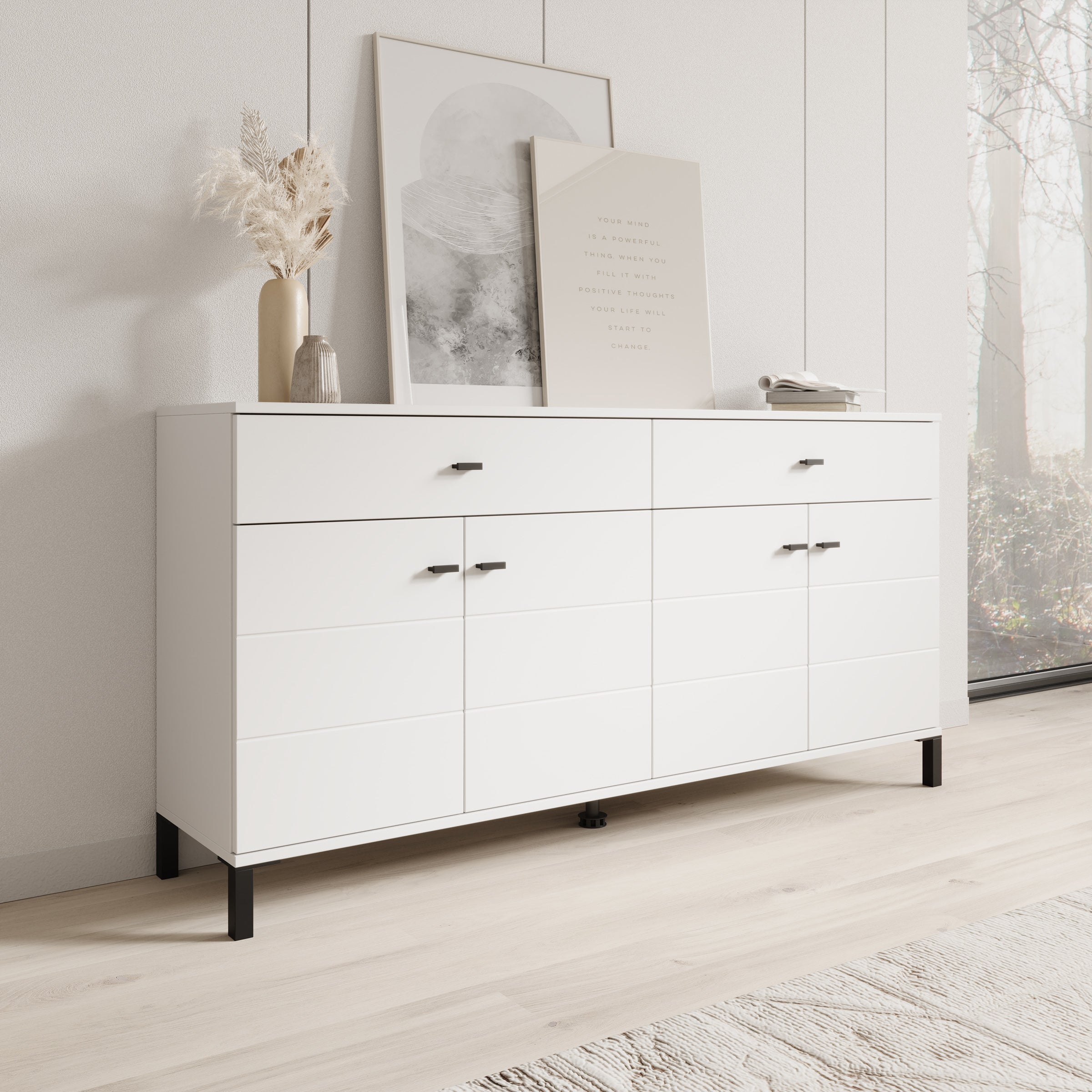 Avellio - Dressoir - Wit - 154x35x78 cm