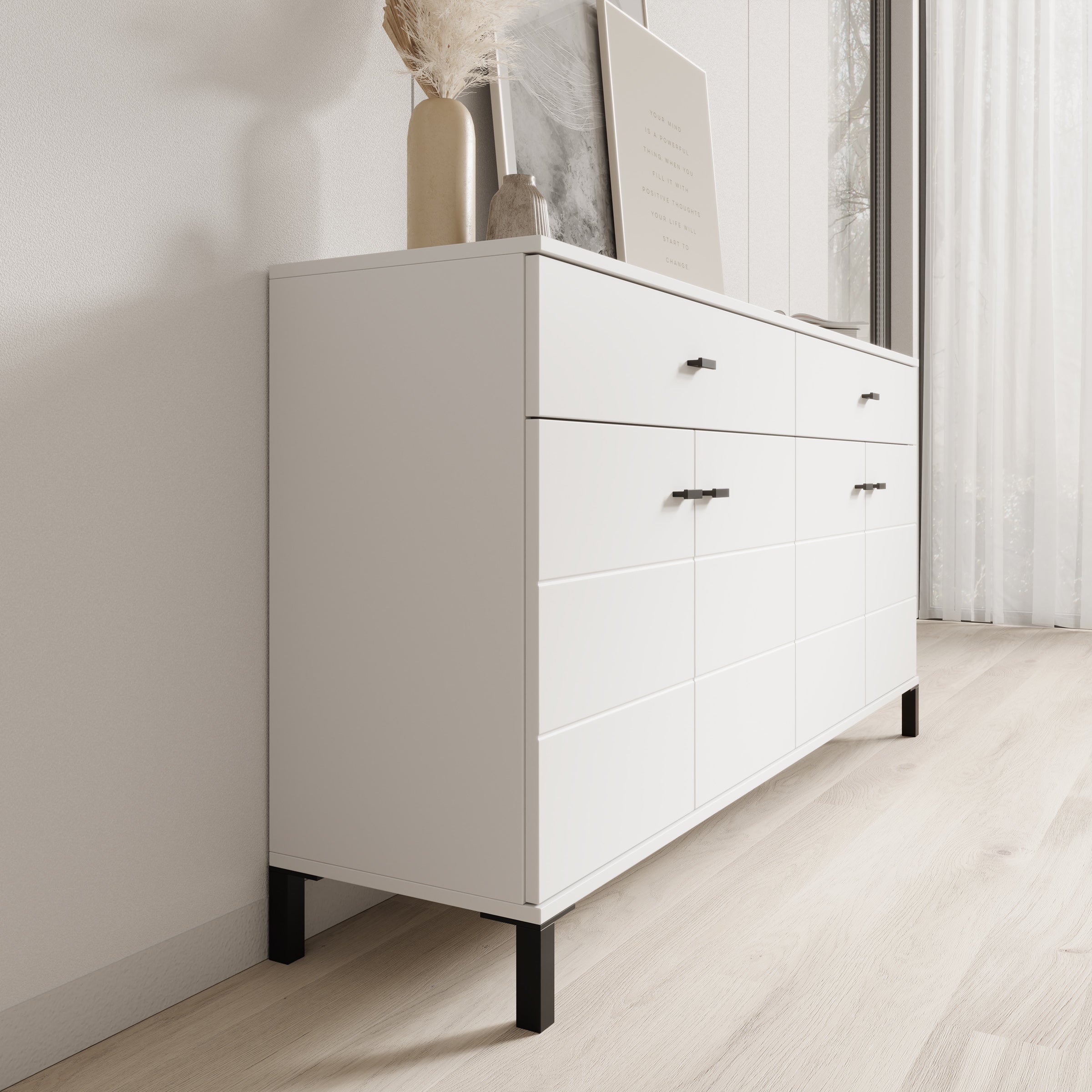 Avellio - Dressoir - Wit - 154x35x78 cm