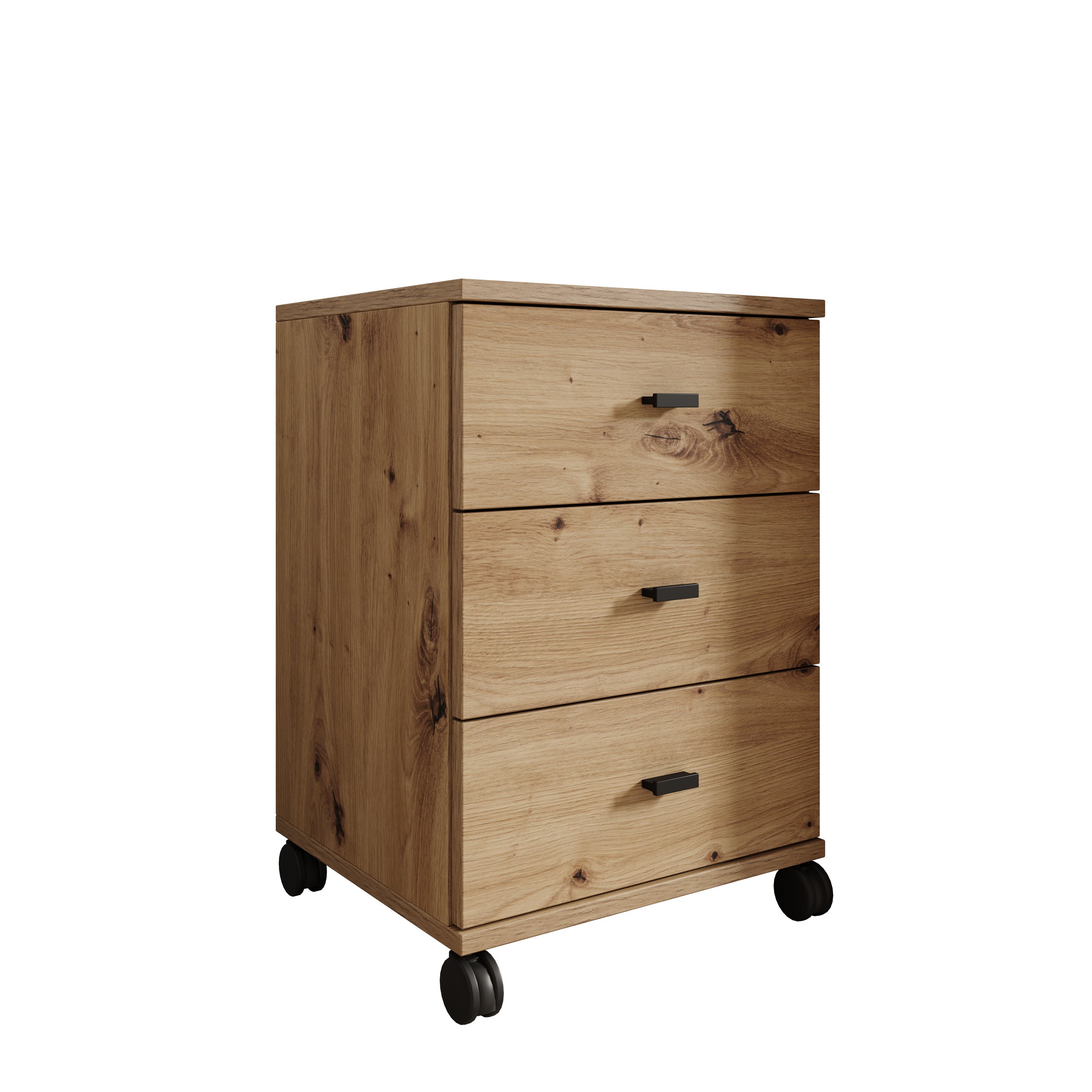 Avellio - Ladekast met 3 lades - Eikenpatroon - 39x35x57 cm
