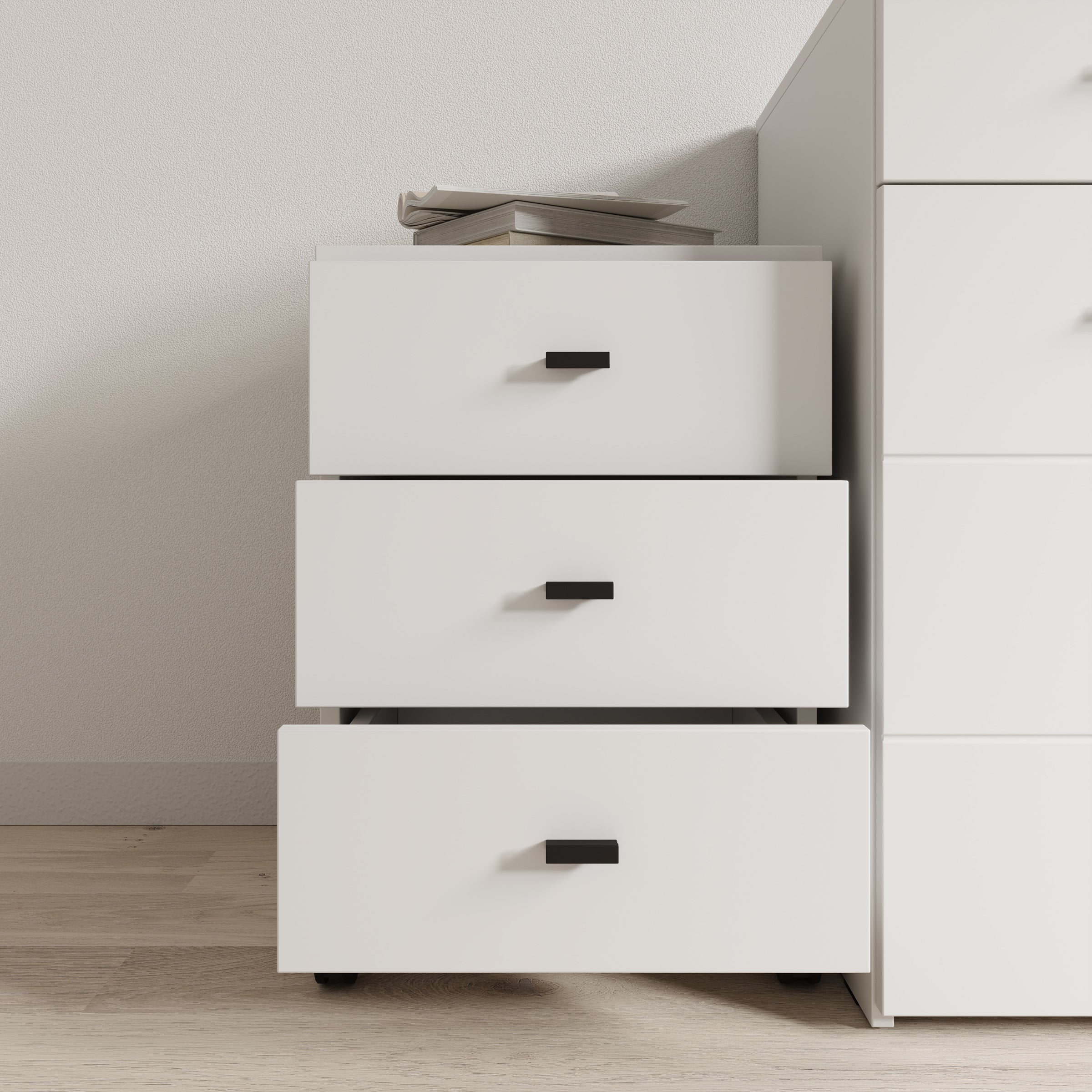 Avellio - Ladekast met 3 lades - Wit - 39x35x57 cm