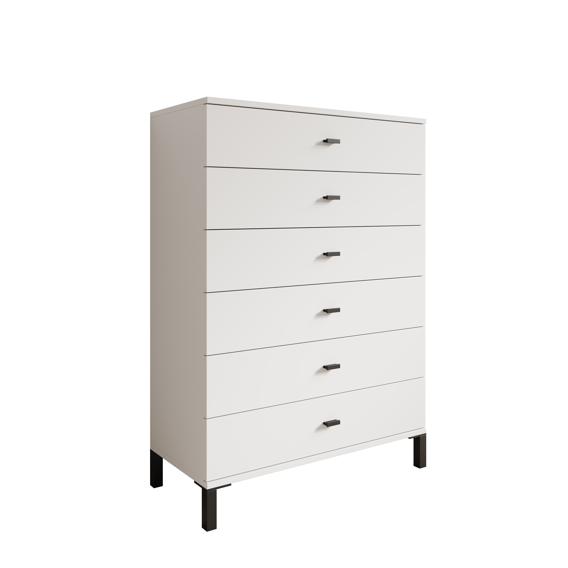 Avellio - Ladekast met 6 lades - Wit - 77x35x110 cm
