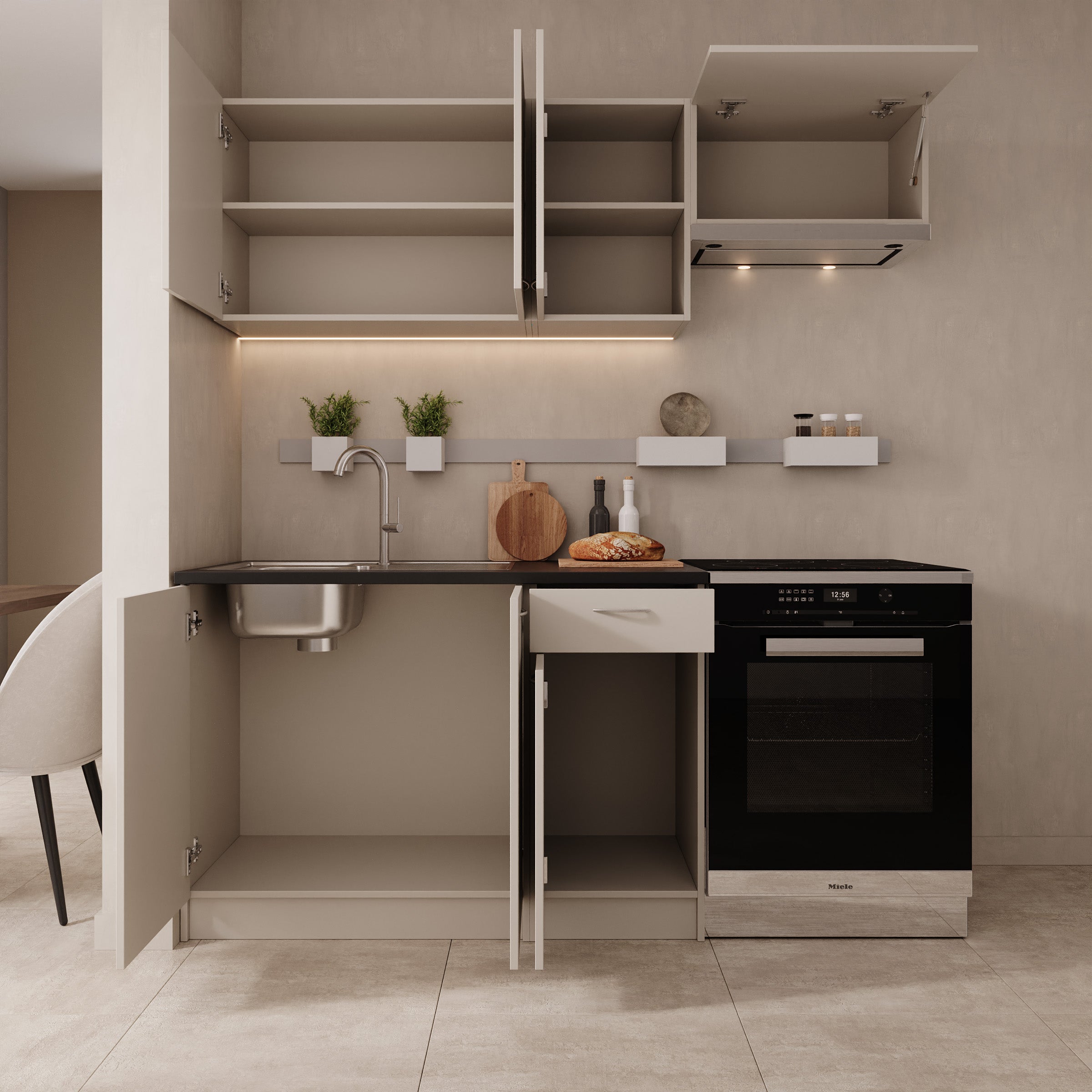 Avenor - Keuken - Beige - 180x60x85 cm