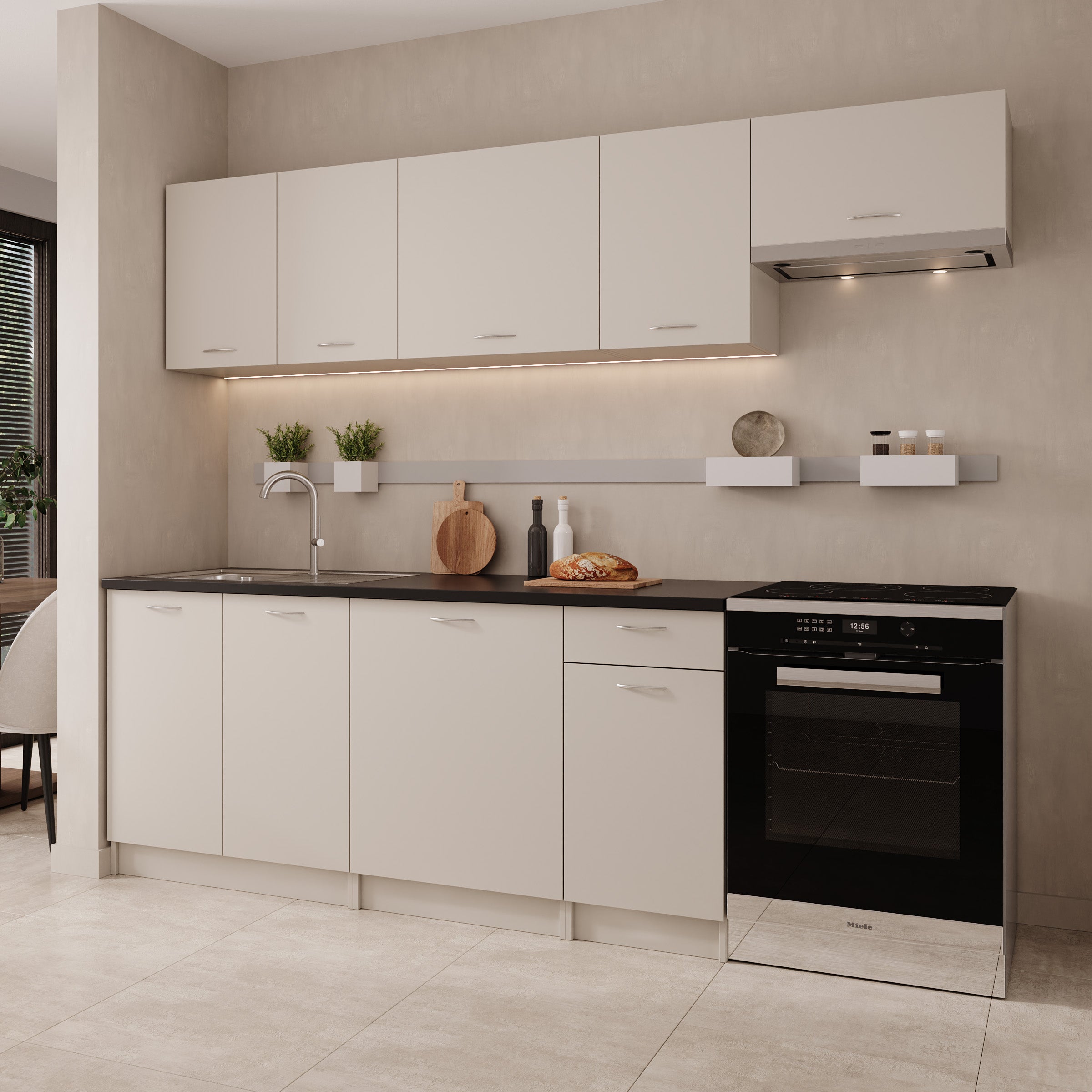 Avenor - Keuken - Beige - 240x60x85 cm