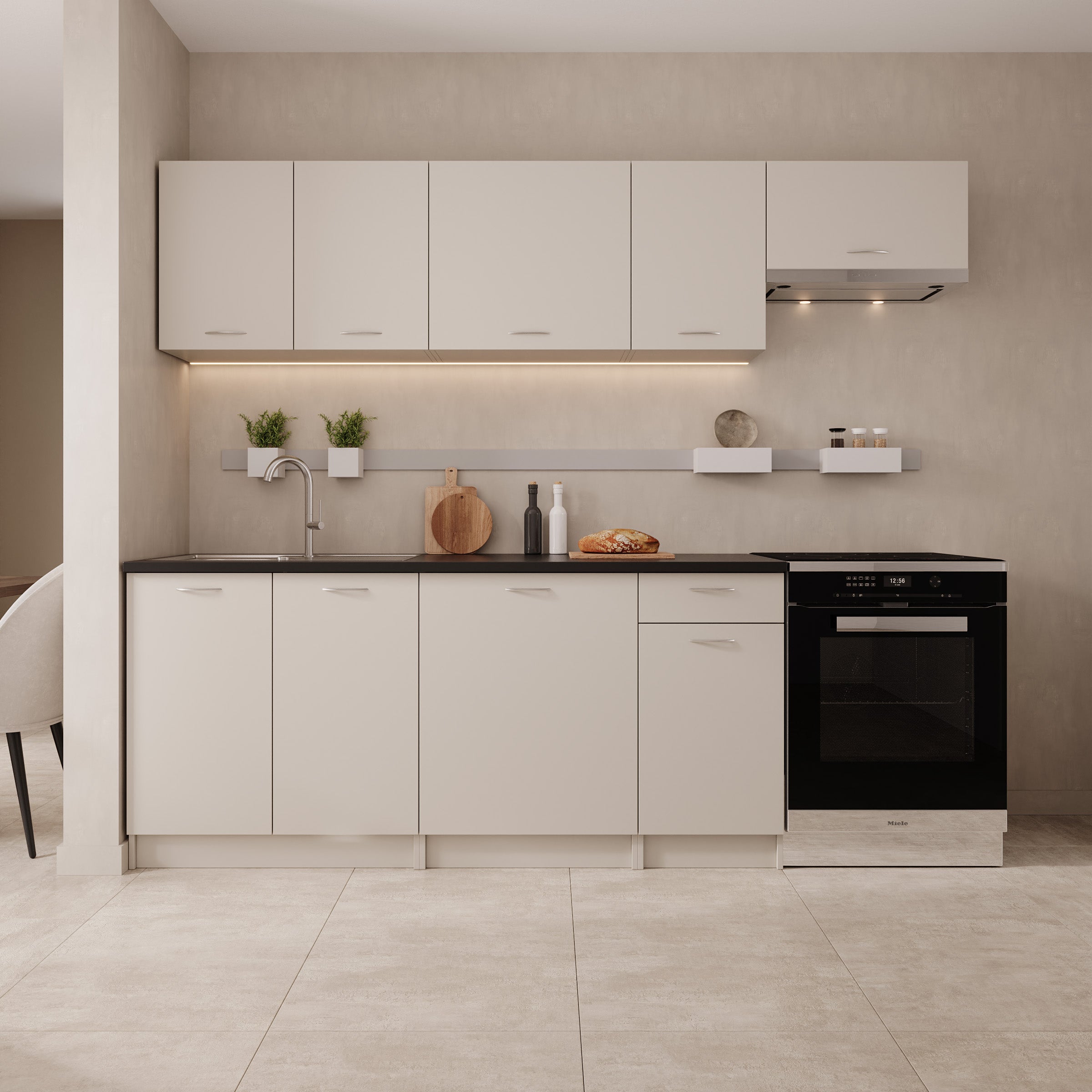 Avenor - Keuken - Beige - 240x60x85 cm