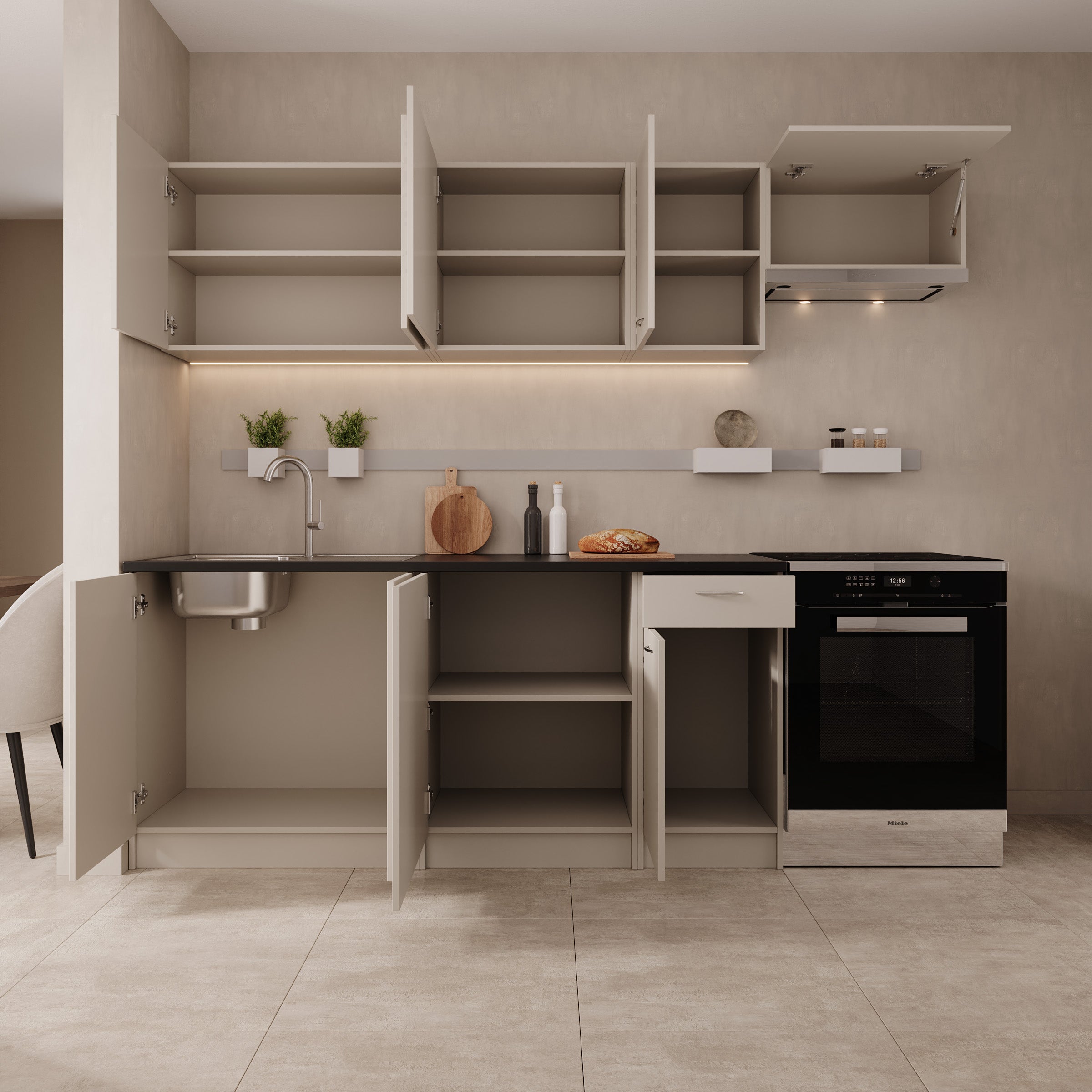 Avenor - Keuken - Beige - 240x60x85 cm