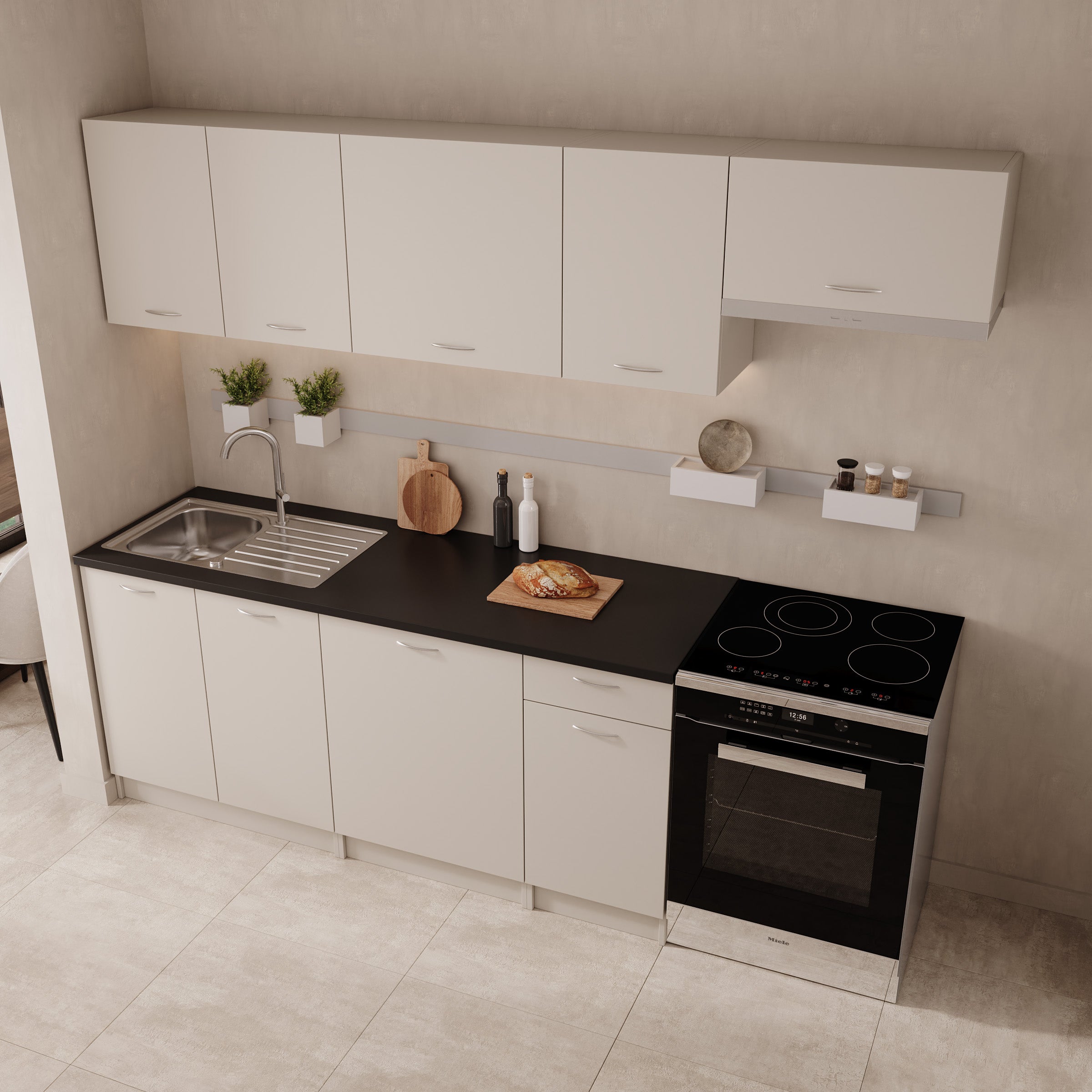 Avenor - Keuken - Beige - 240x60x85 cm