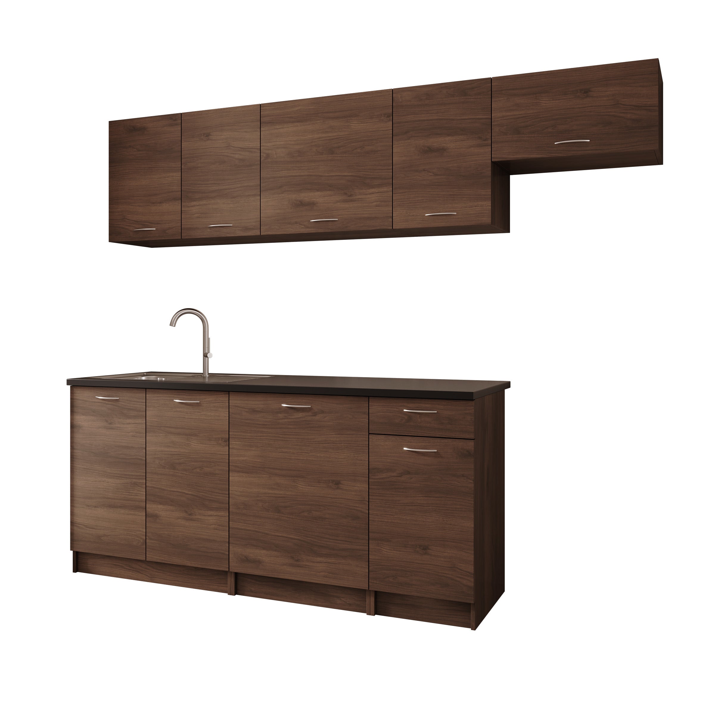 Avenor - Keuken - Walnootpatroon - 240x60x85 cm