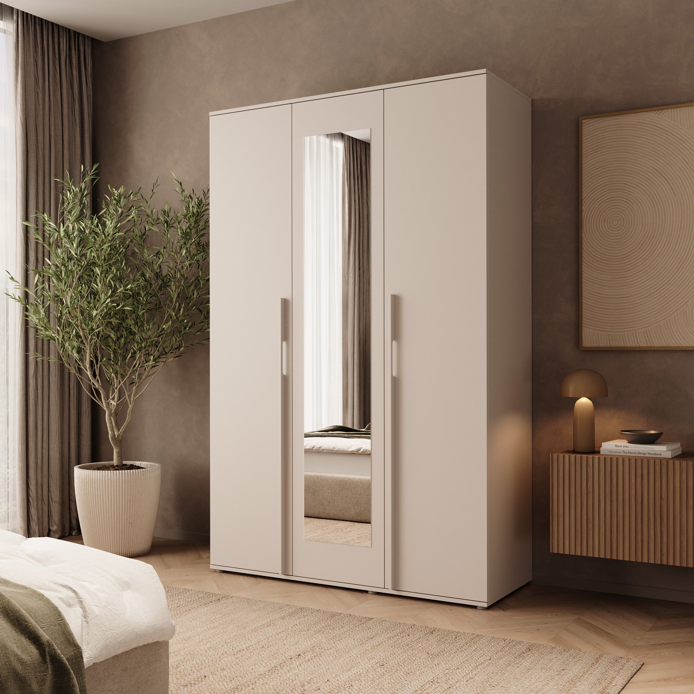 Avery - Kledingkast met 3 deuren - Beige - 135x52x210 cm