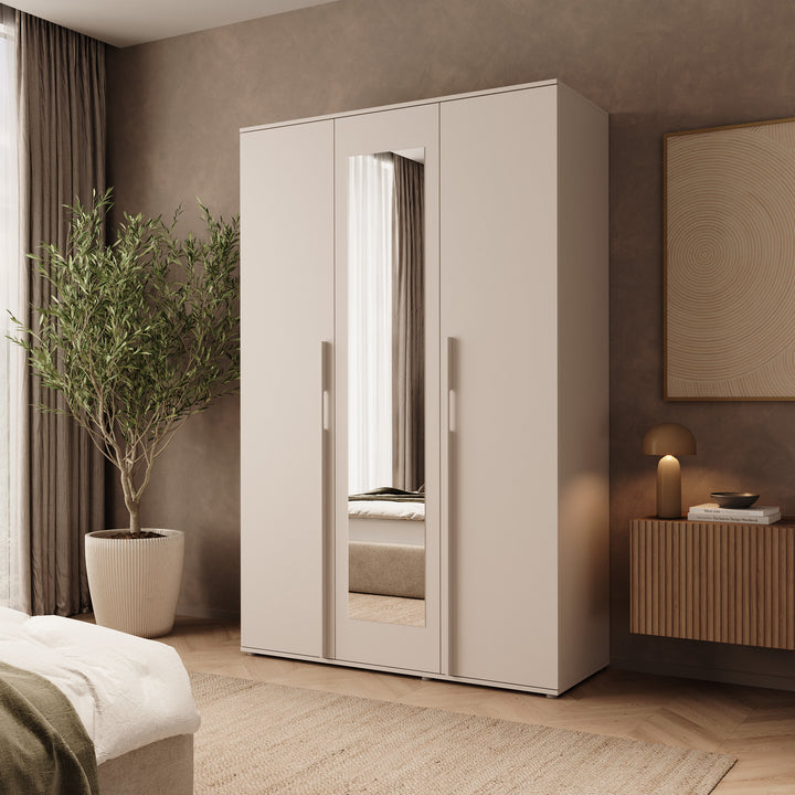 Avery - Kledingkast met 3 deuren - Beige - 135x52x210 cm