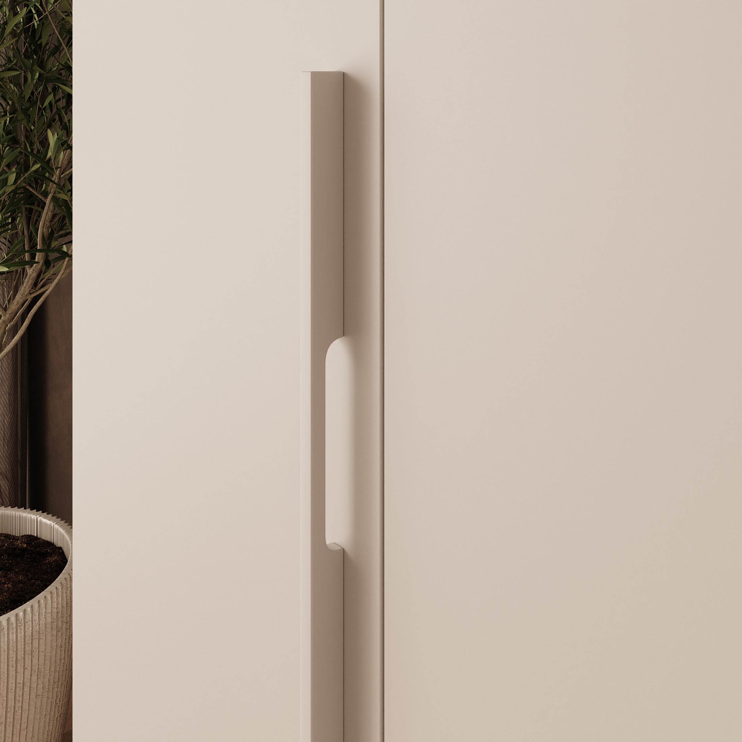 Avery - Kledingkast met 3 deuren - Beige - 135x52x210 cm